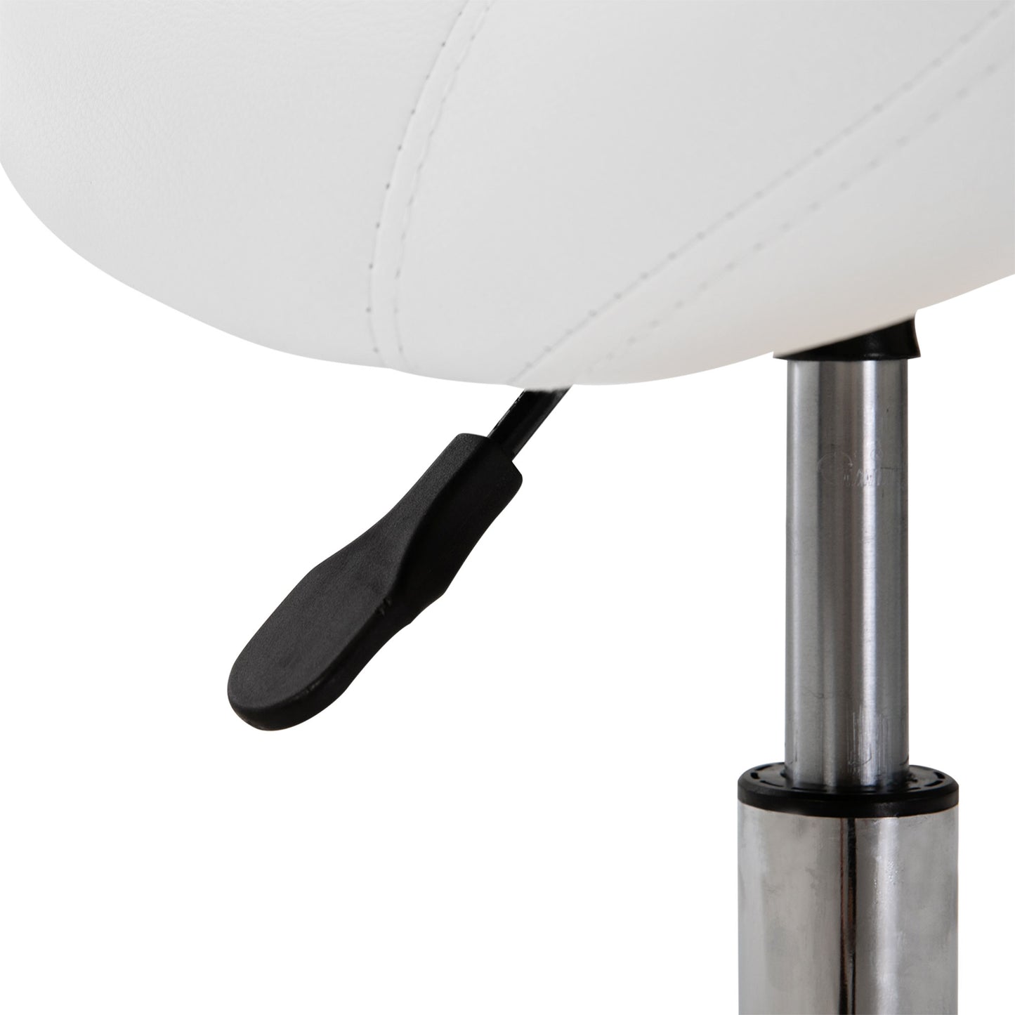 HOMCOM Rollhocker höhenverstellbar Drehhocker 49-61 cm Arbeitshocker drehbar Sattelhocker für Büro Salon Massage Spa Weiß