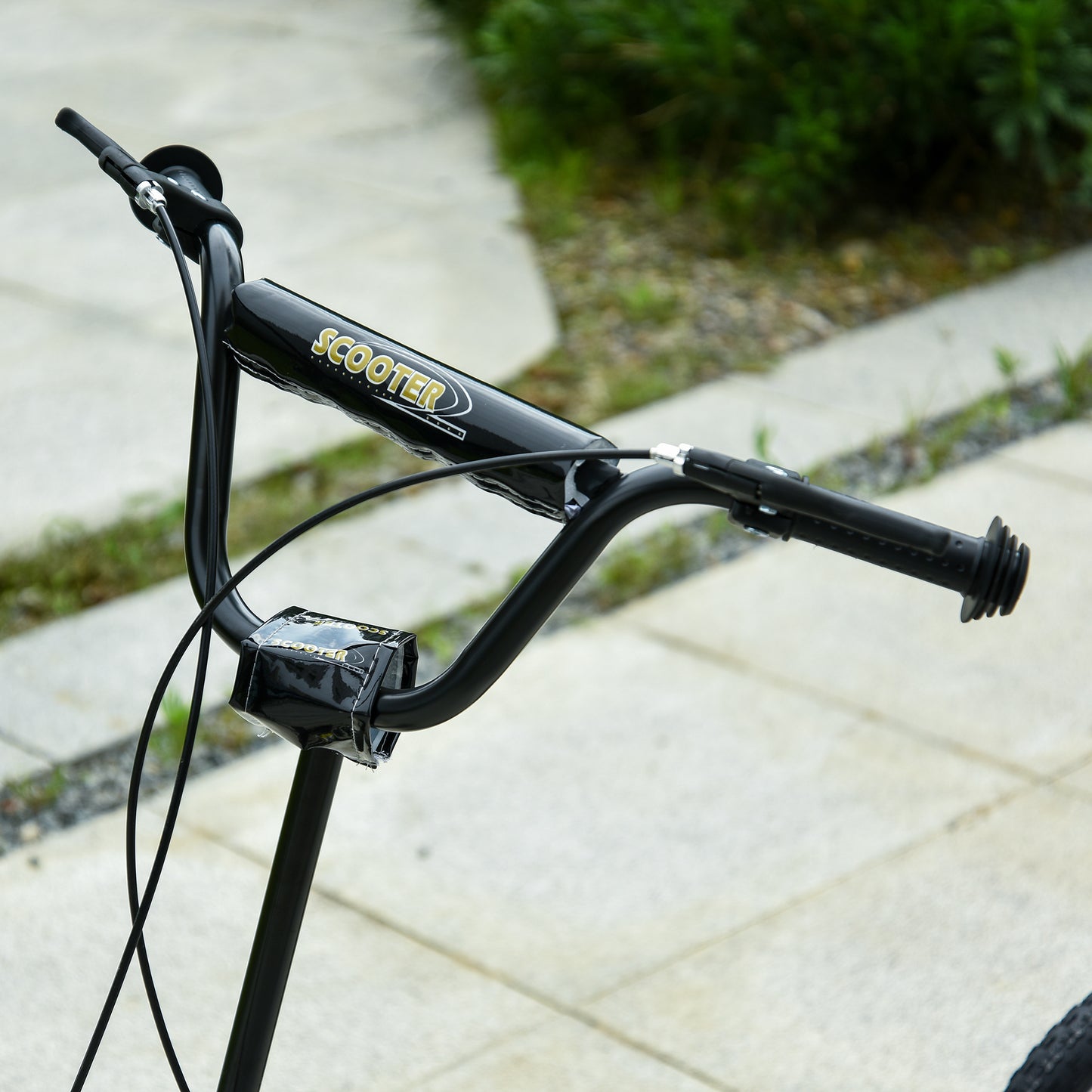 HOMCOM Kinderroller ab 5 Jahre Scooter Kinderscooter Tretroller Cityroller Kinder Roller Kickboard mit Luftreifen 12 Zoll Gummi Aluminium Schwarz 120 x 58 x 85-95 cm