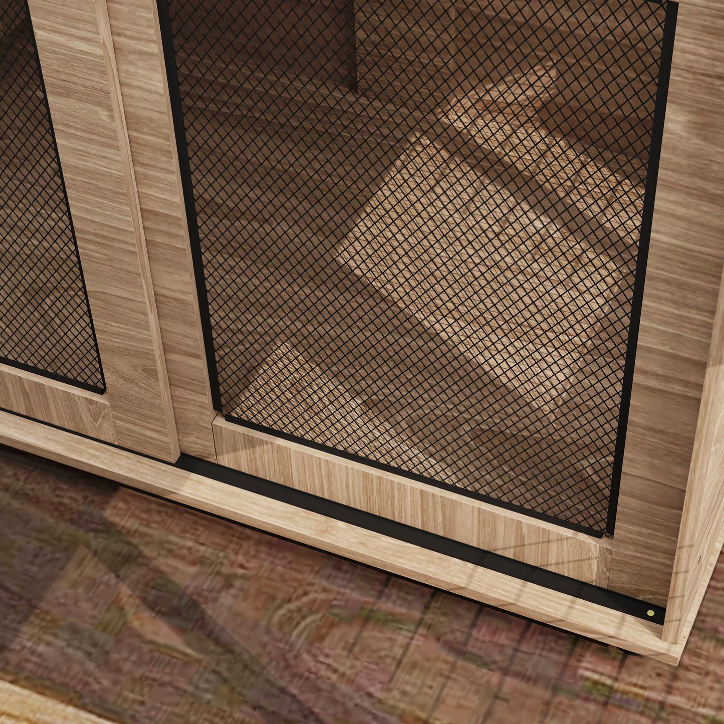 PawHut Hundebox, Transportbox für Hunde, Rückzugsbox für Haustiere, verschließbare Türen, 98 x 60 x 78 cm, Hellbraun