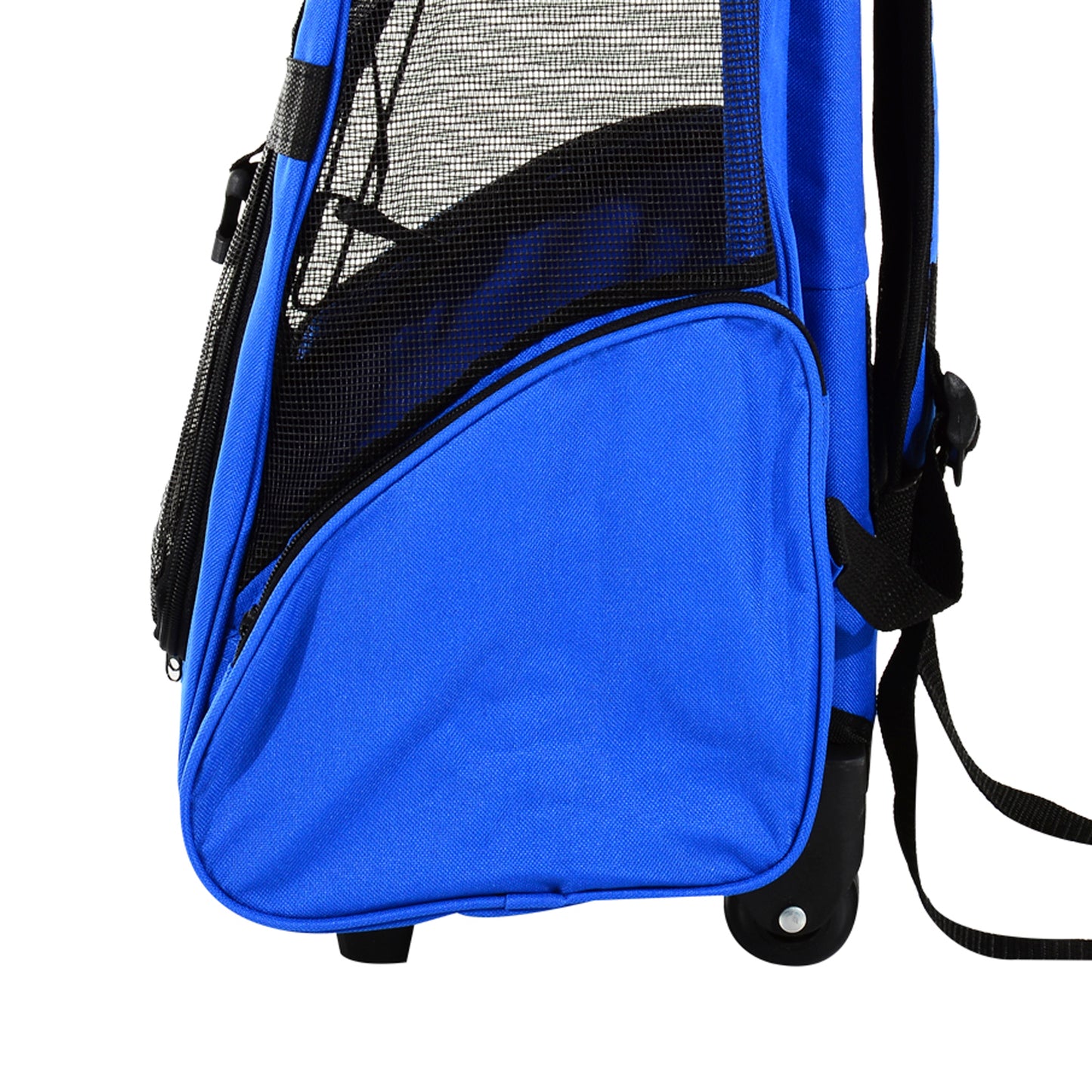 Pawhut Hundetransporttasche, Haustierrucksack, 2-in-1-Design, ausziehbarer Griff, Seitentaschen, Blau, 42 x 25 x 55cm
