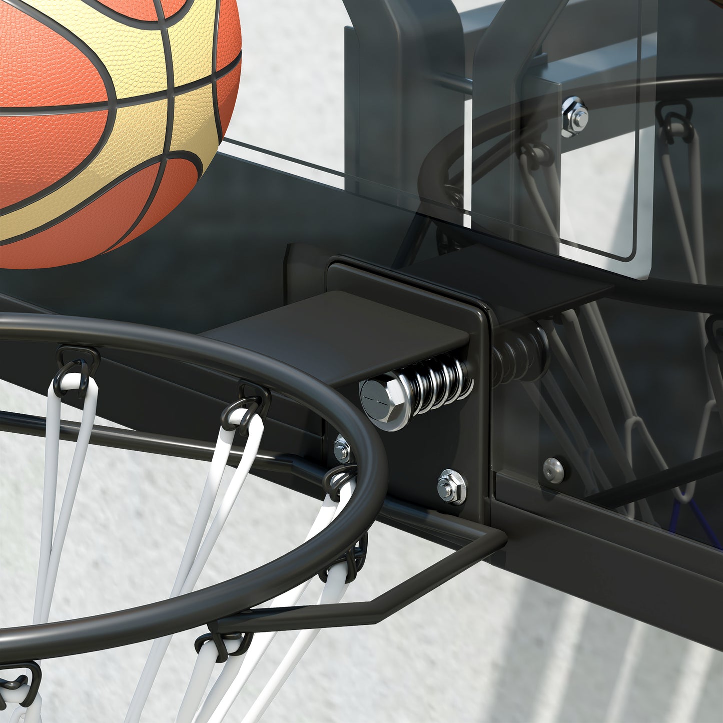 SPORTNOW Wandmontierter Basketballkorb, Reißfestes Netz, wetterbeständig, widerstandsfähig, für drinnen und draußen, Schwarz