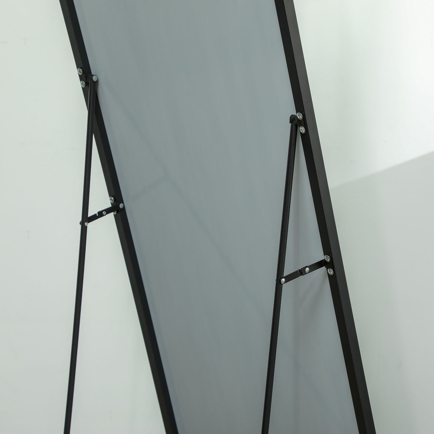 HOMCOM Großer Standspiegel, Wandspiegel, Ganzkörperspiegel, 161,5 cm, Silber