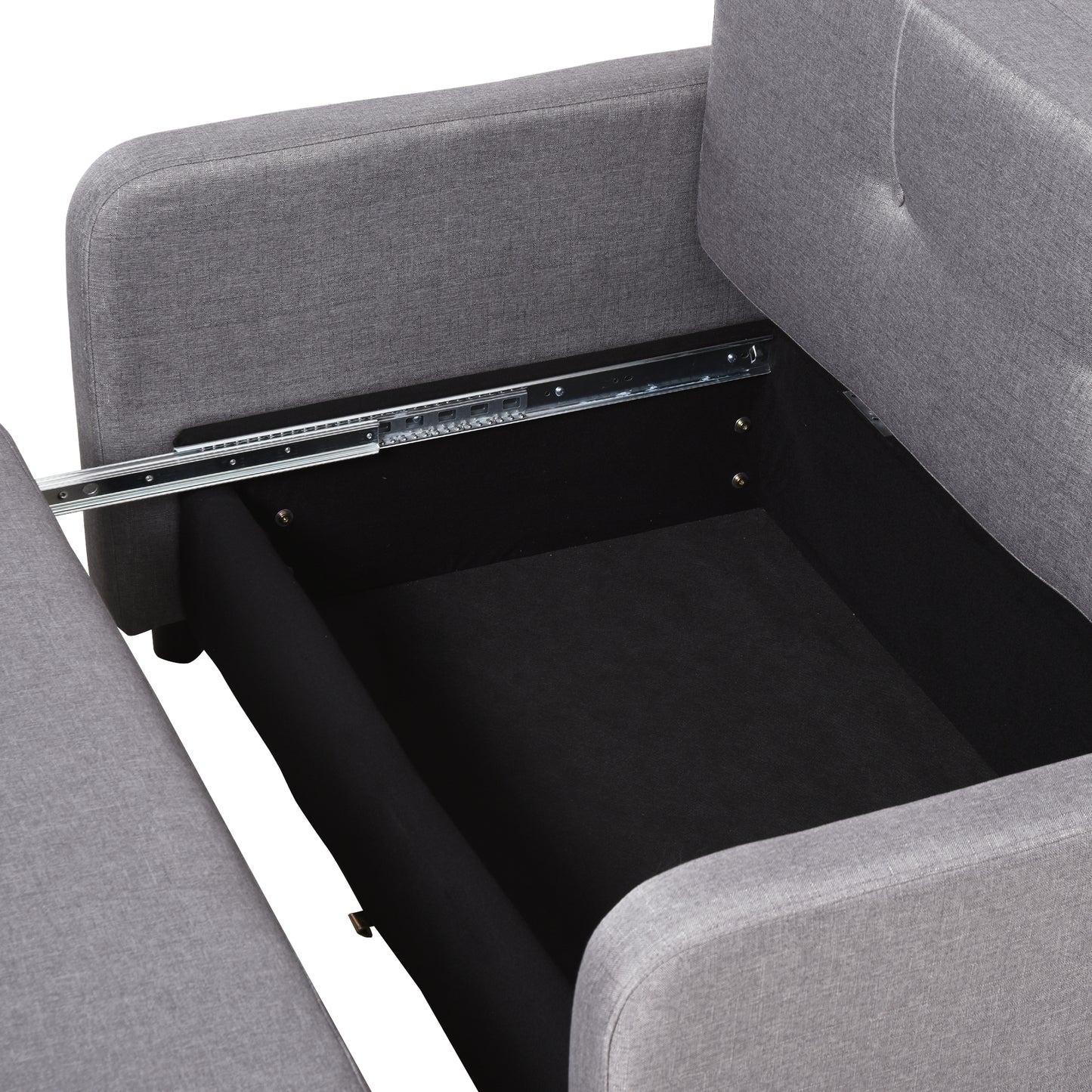 HOMCOM Schlafsofa für 2 Personen, mit Stauraum, leichter Umbau, تصميم مرن, غراو