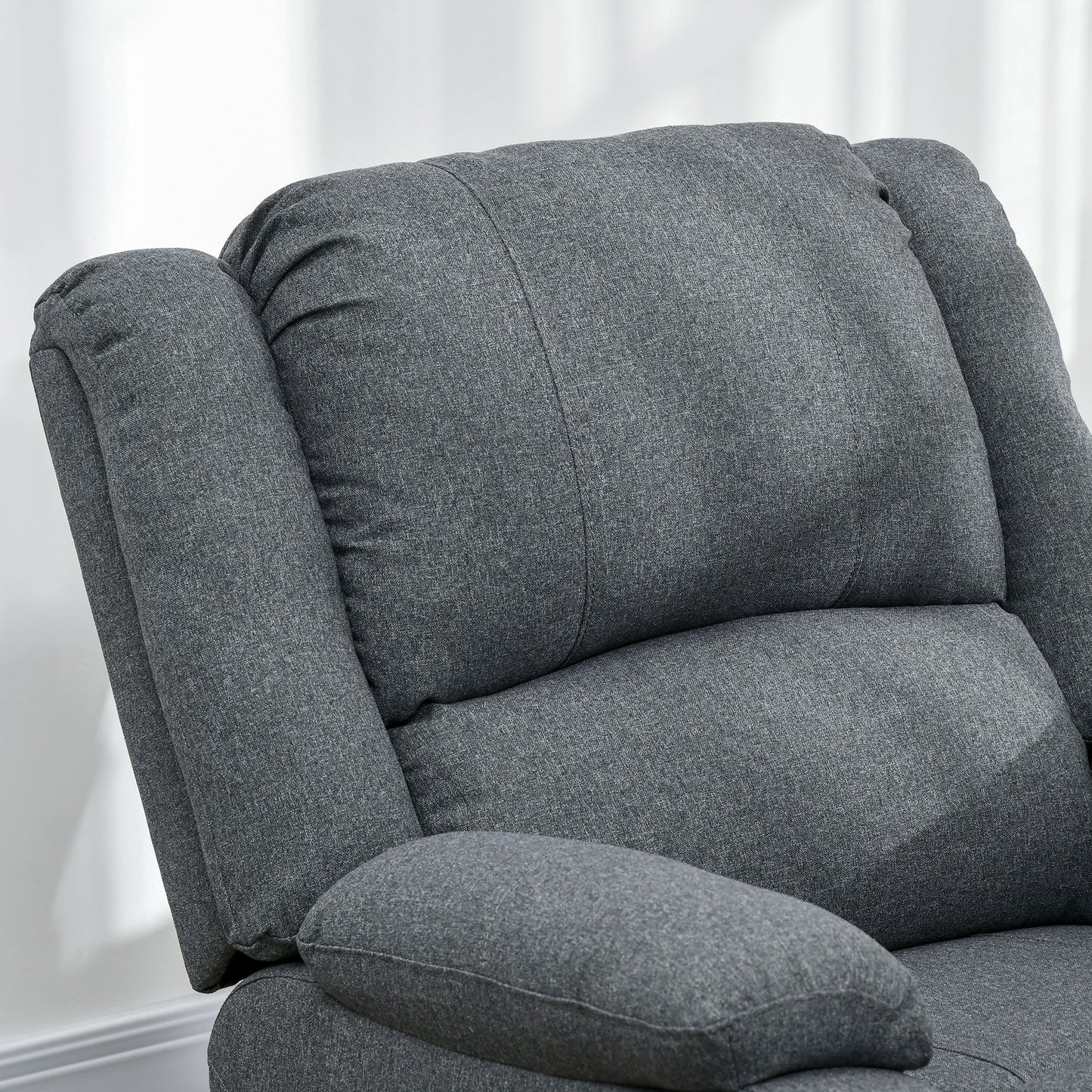 HOMCOM Relaxsessel, Liegefunktion und Fußstütze, verstellbar, bis 150 kg, Stahlrahmen, 90 x 96 x 98 cm, Grau