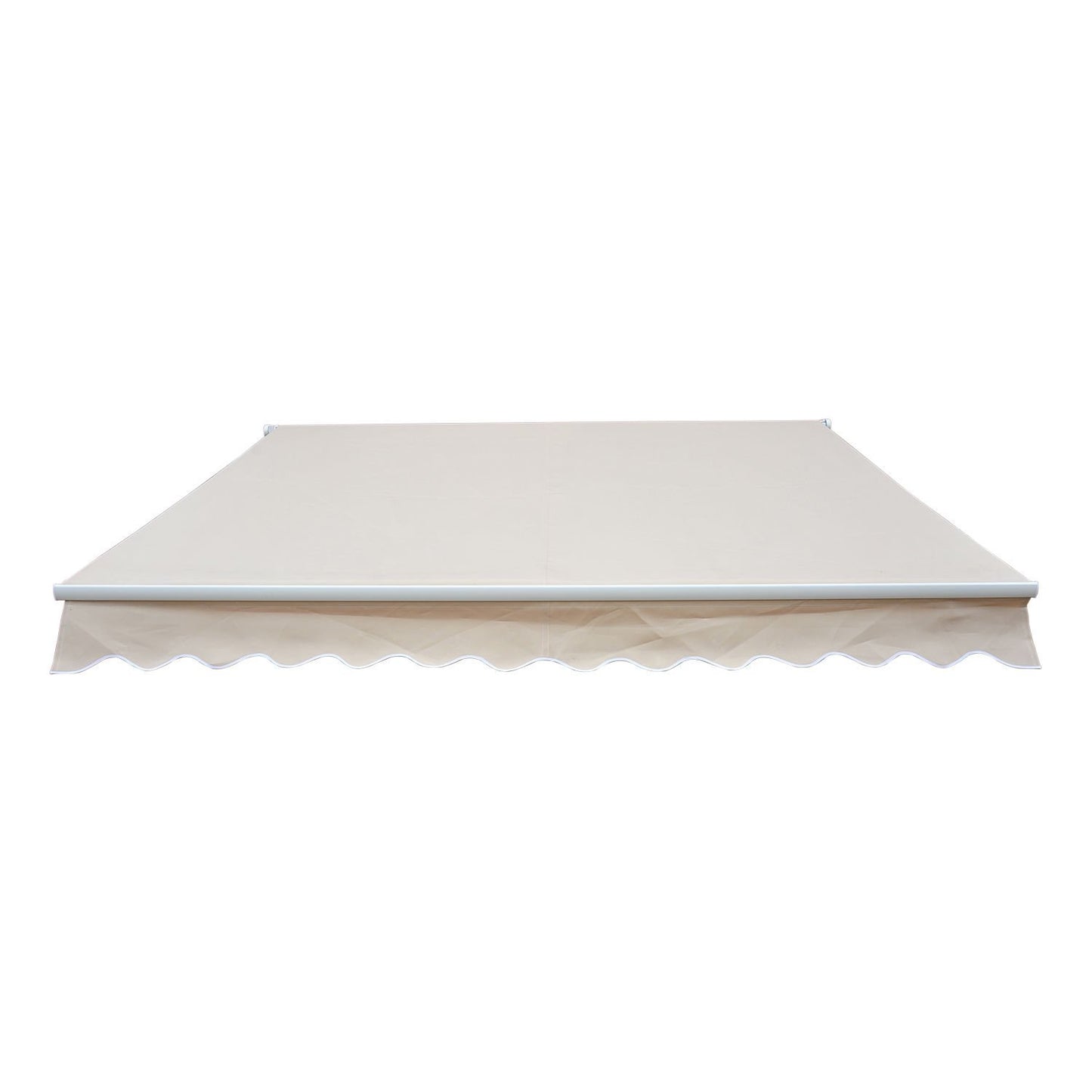 Outsunny Gelenkarmmarkise Verstellbare Klemmmarkise Terrassenmarkise 4,5 x 3m Sonnenschutz mit Kurbel, Balkonmarkise, Beige