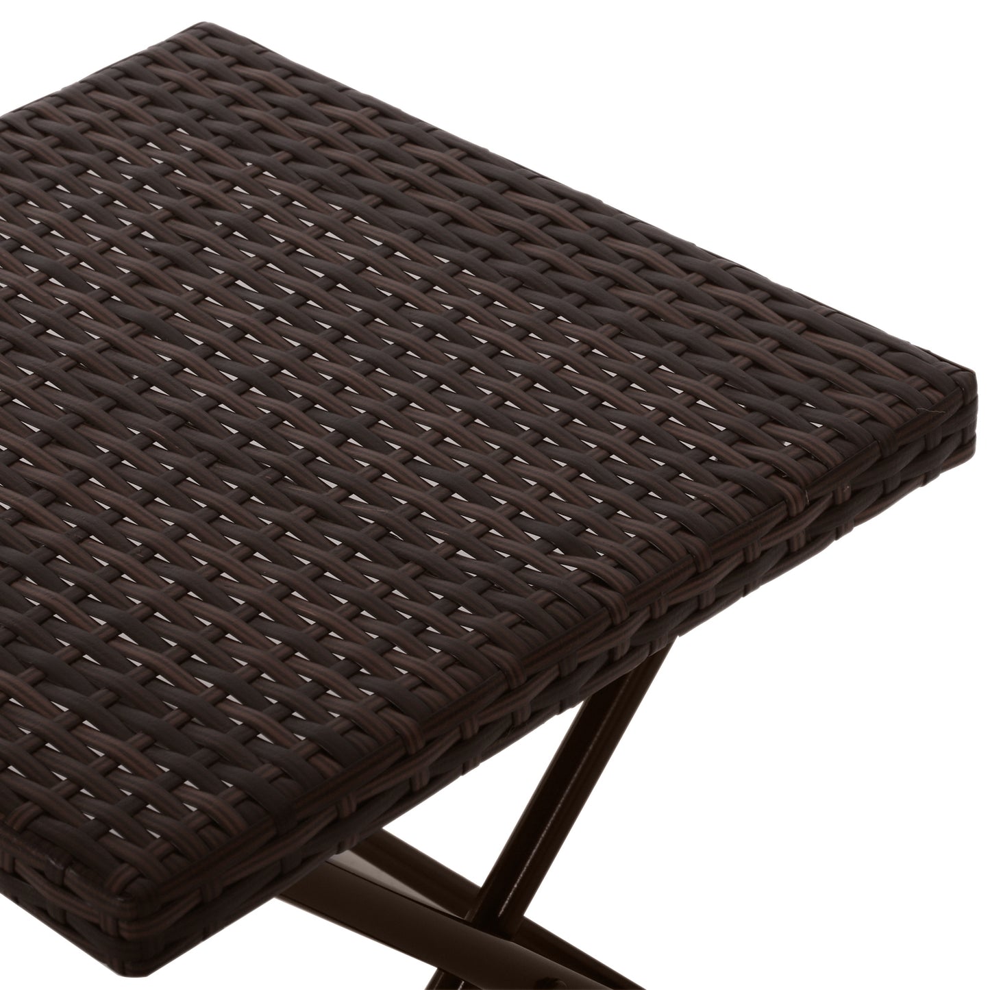 Outsunny Beistelltisch aus Polyrattan klappbar Kaffeetisch Couchtisch Tablett Balkontisch Gartentisch Sofatisch Teetisch Gartenmöbel Rattantisch für Garten Terrasse Balkon, 40x40x40cm Braun