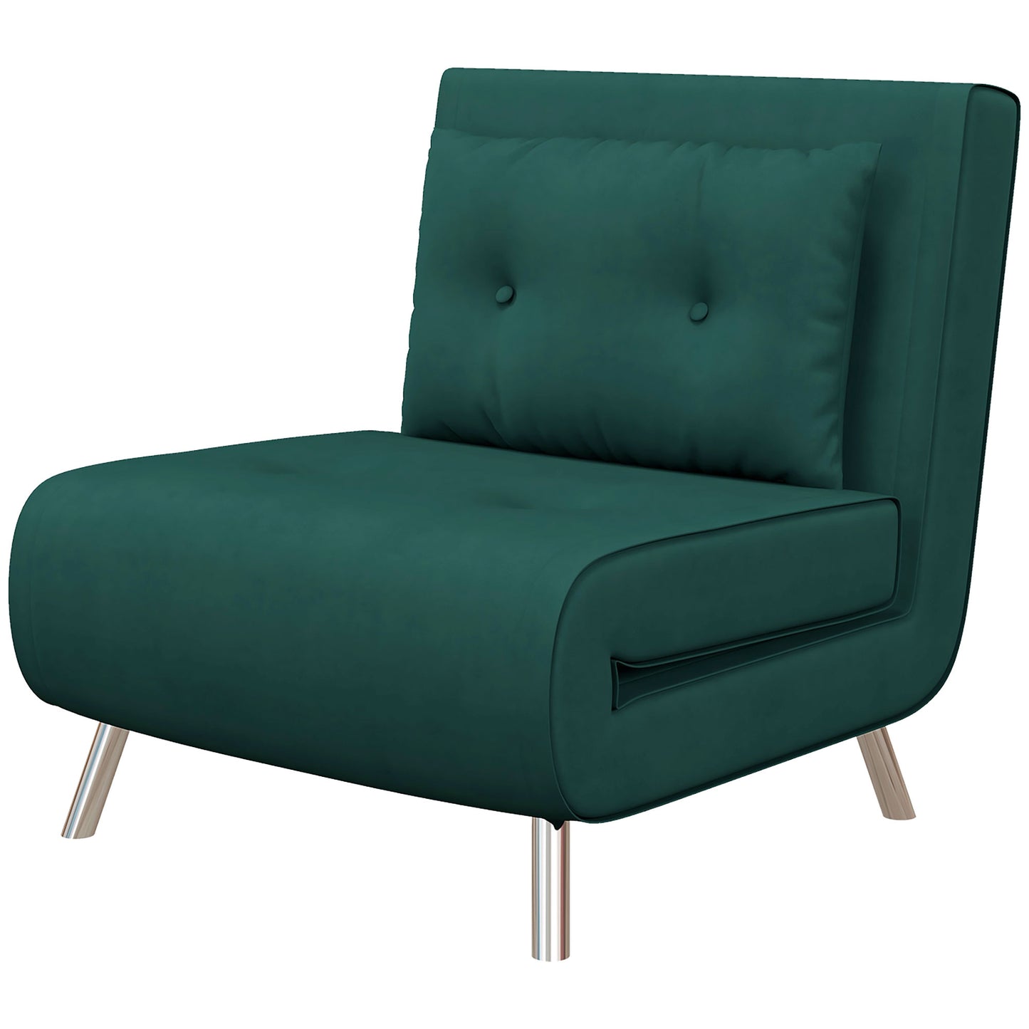 HOMCOM Liegesessel Sessel mit Liegefunktion Schlafsessel, Knopfheftung, Leinenoptik, 77 cm x 88 cm x 83 cm, Grün