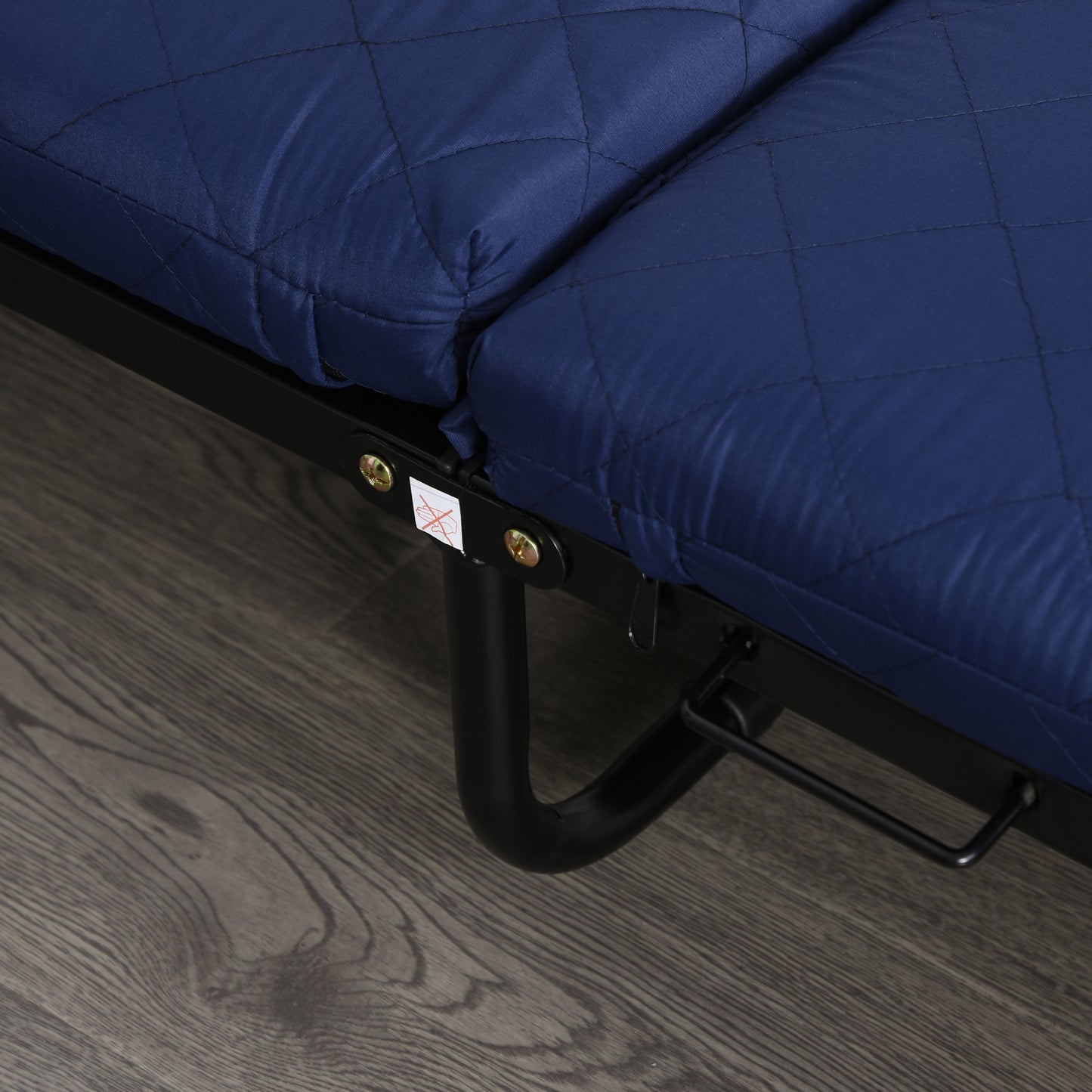 HOMCOM Klappbett 65x184 cm, Erwachsene Gästebett Klappbar mit 6 cm Dicker Schaumstoff, Reisebett mit Metallrahmen, Feldbett mit Rollen und höhenverstellbarem Kopfteil, bis 120 kg belastbar, Blau