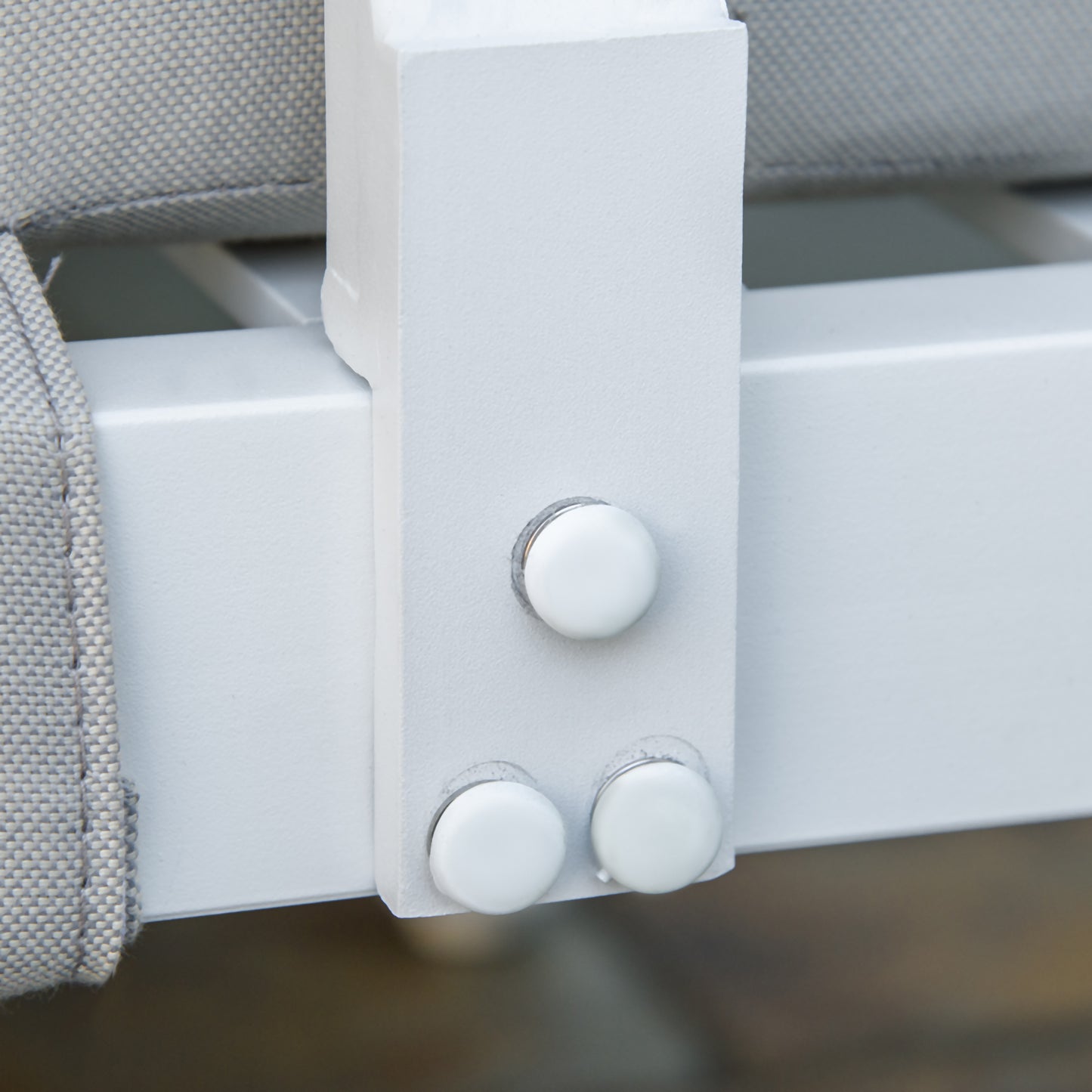 Outsunny Gartenmöbel-Set für 3 Personen mit Beistelltisch Sofa mit Kissen L-Form Outdoor Aluminium Cremeweiß