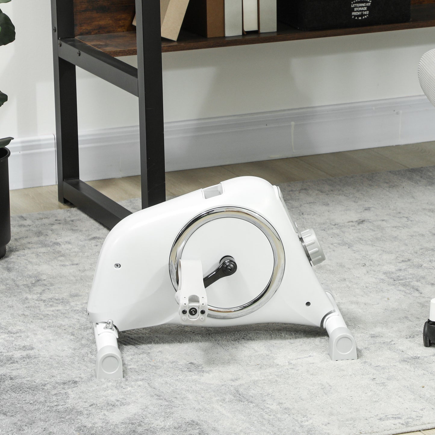 SPORTNOW Mini-Heimtrainer, Unter-dem-Schreibtisch-Fußpedale, Arm- und Beinübungen, 8 Widerstandsstufen, Stahl, Weiß