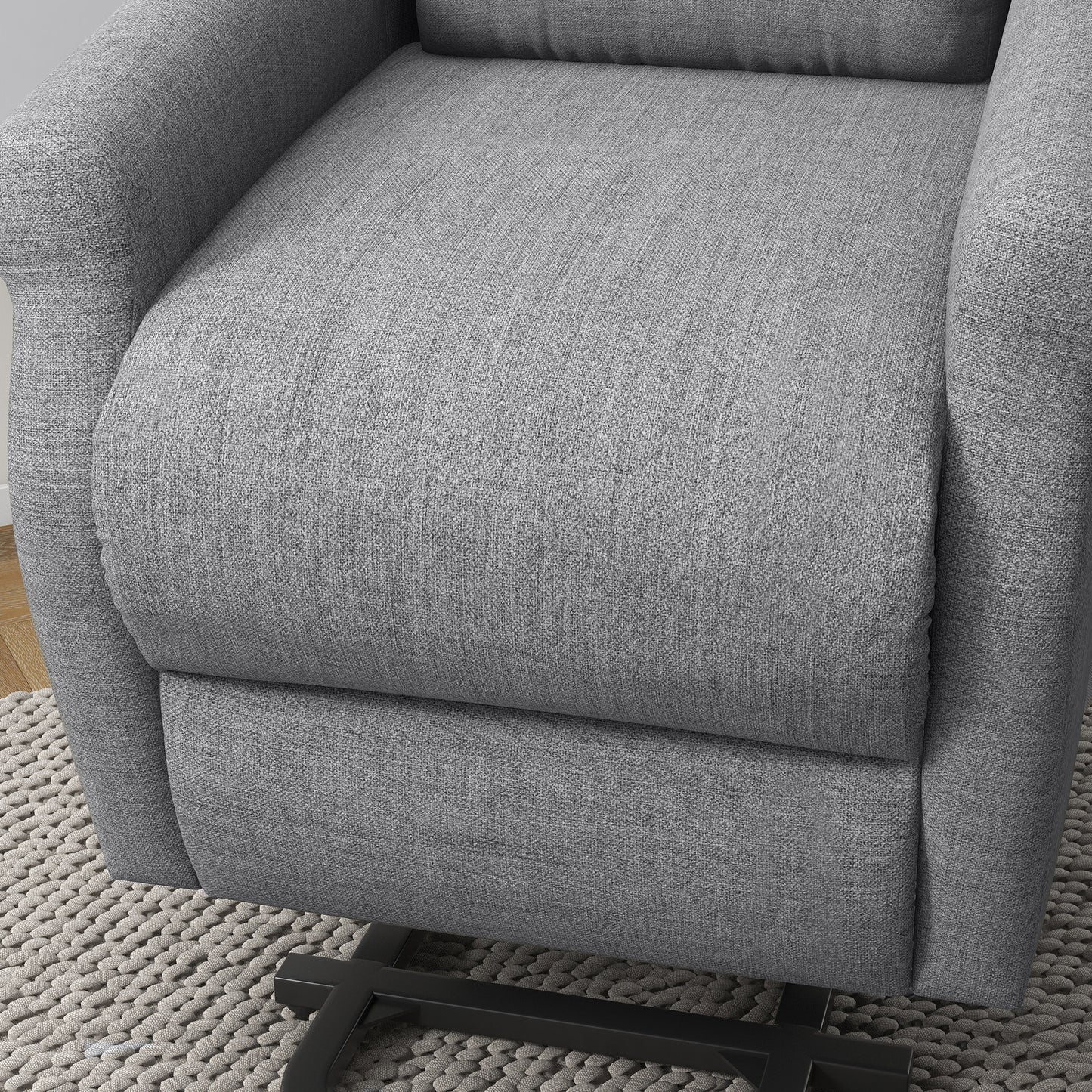 HOMCOM Relaxsessel, Aufstehhilfe, Liegefunktion, bis 200kg, 72,5x94x109cm, Grau