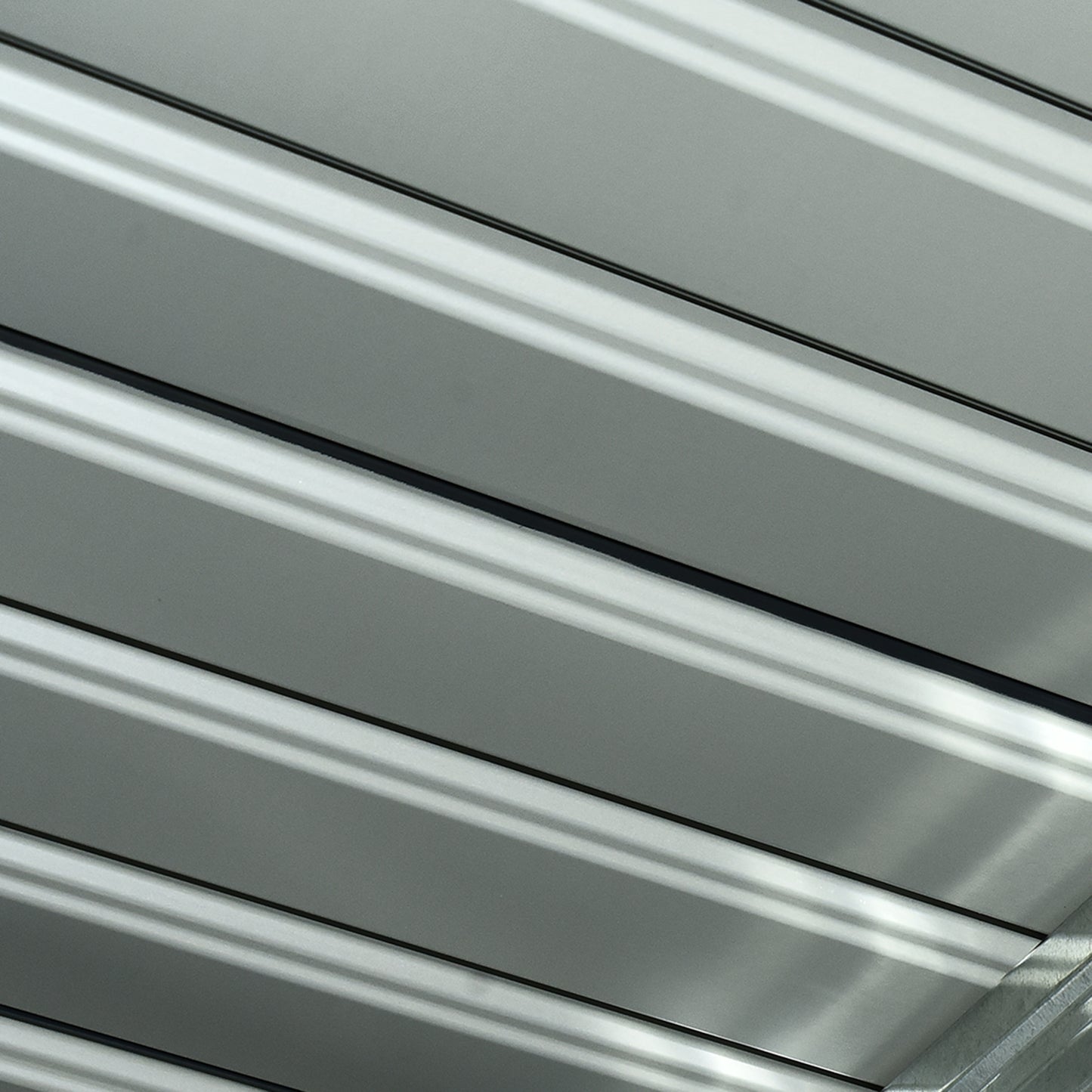 Outsunny Gerätehaus, Gartenhaus, Geräteschuppen mit Schiebetür, Lüftungsfenster, Pultdach, Outdoor, Stahl, Dunkelgrau, 280 x 130 x 172 cm