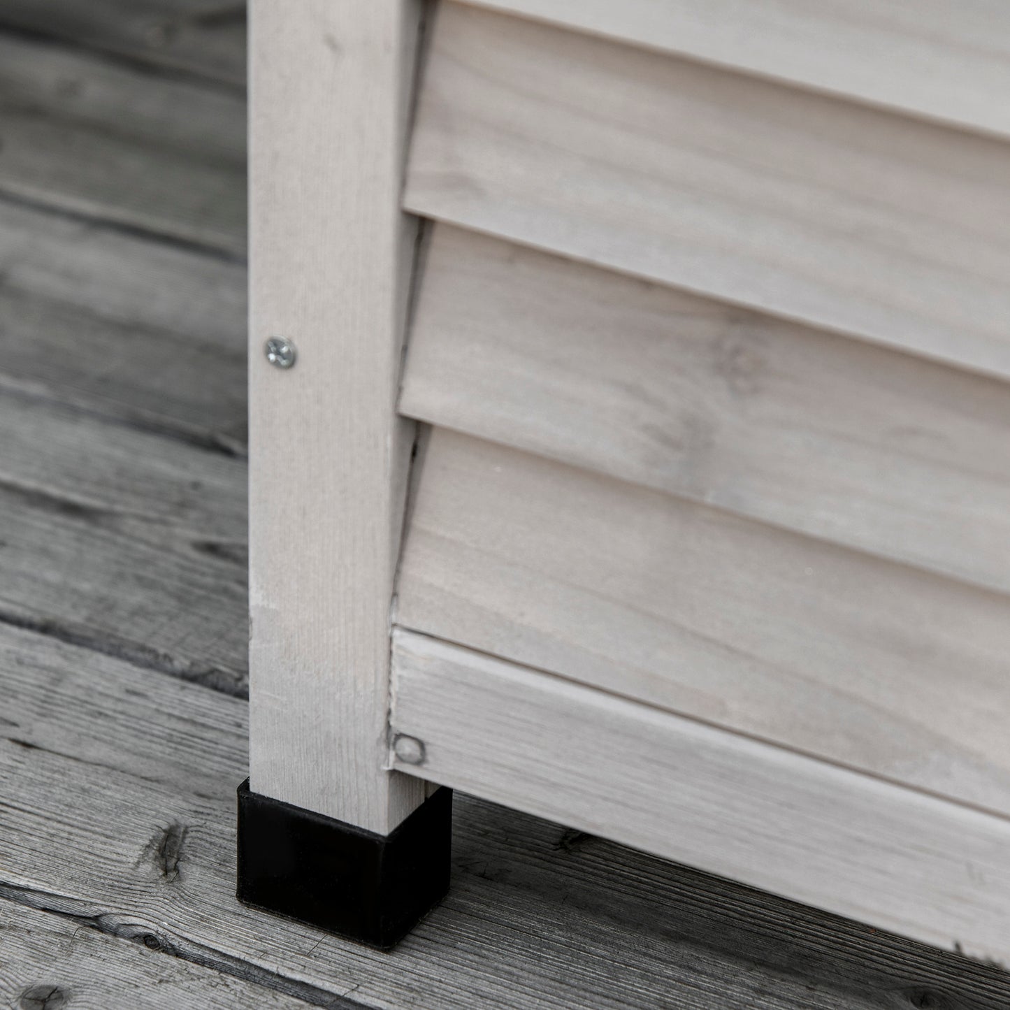 Outsunny Gartenbox, wetterbeständig, luftdurchlässig, Kissenbox, Aufbewahrungsbox, Fichtenholz, grau, 127 x 56 x 60 cm