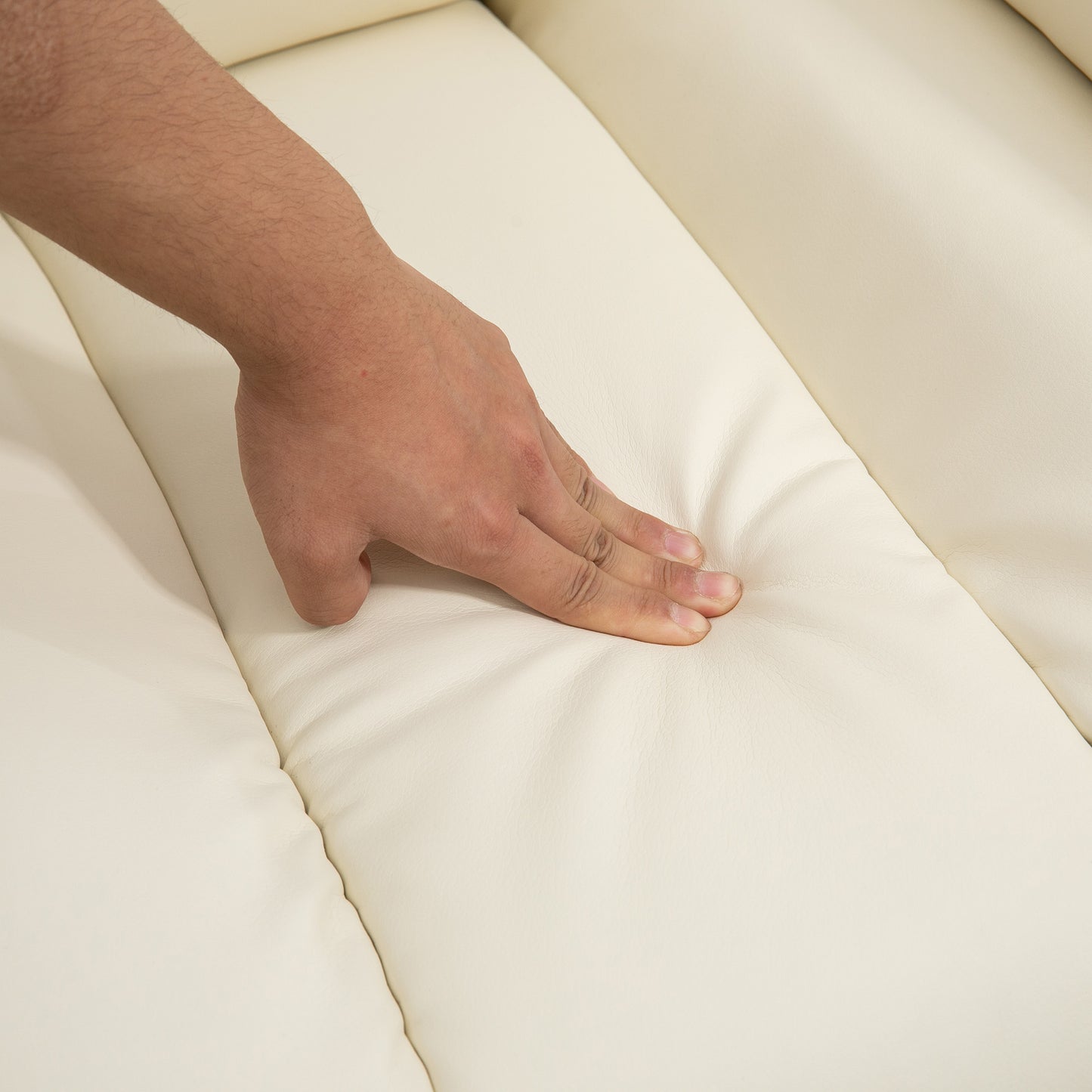 HOMCOM Relaxsessel mit Aufstehhilfe, inkl. Fußstütze und Kopfstütze, 1 Fernbedienung, Cremeweiß