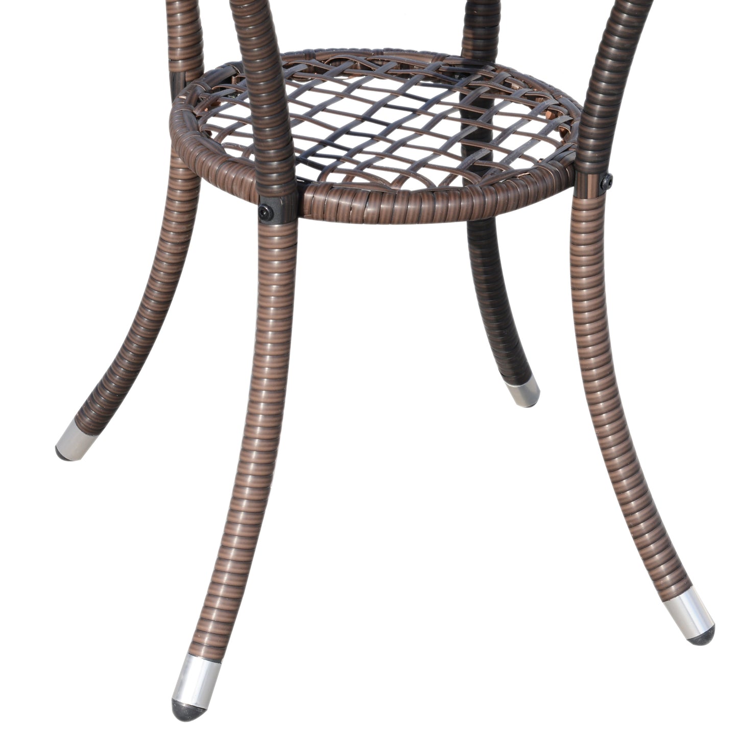Outsunny Polyrattan Gartenmöbel Set, Outdoor Lounge Balkonmöbel für 2 Personen, 3-teilig Sitzgruppe, 2 Stühle, Tisch Sitzkissen, Gartenlounge für Garten, Terrasse, Balkon, Braun