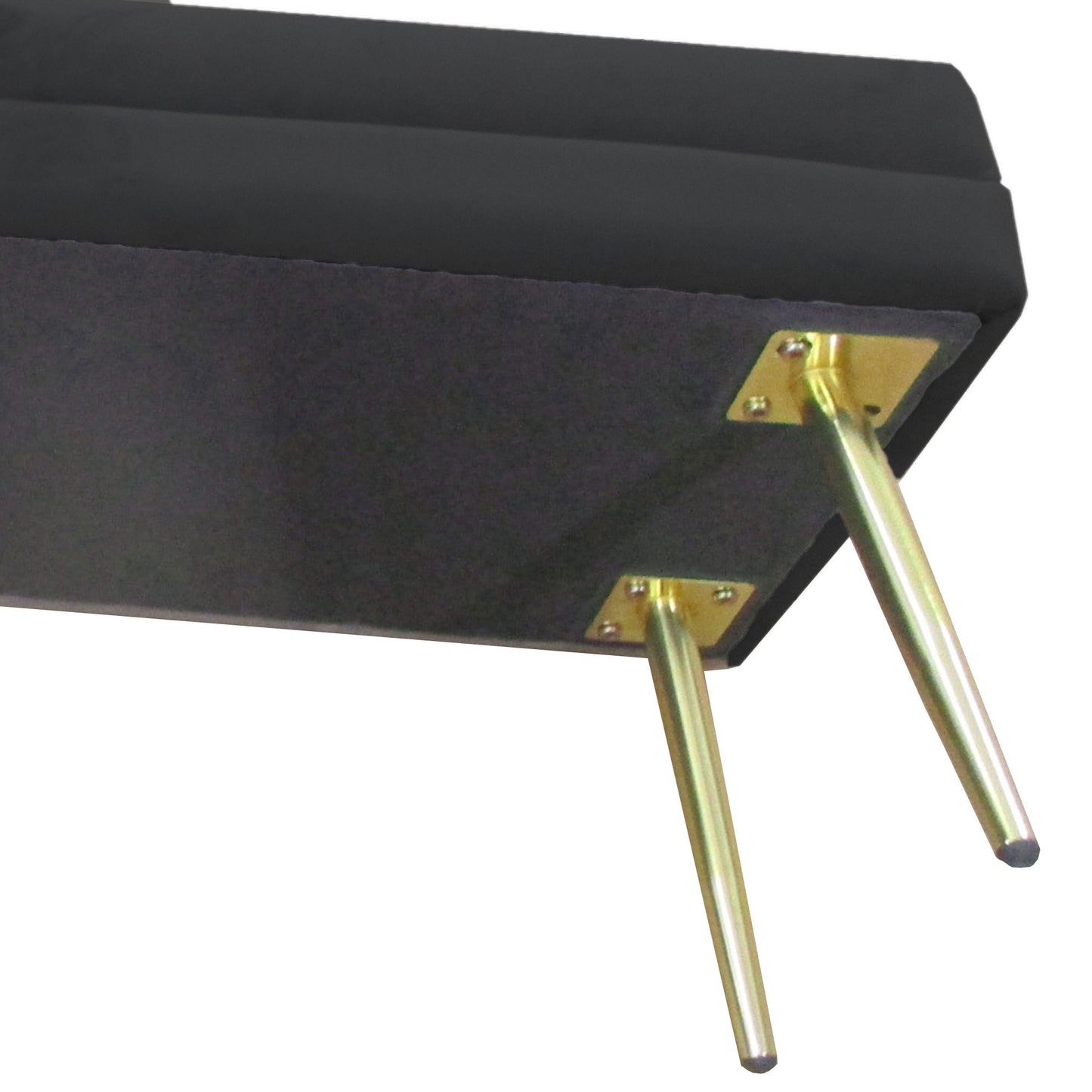 HOMCOM Sitzbank Polsterbank, mit Stauraum, Stahl, 100 cm x 37,5 cm x 42 cm, Schwarz