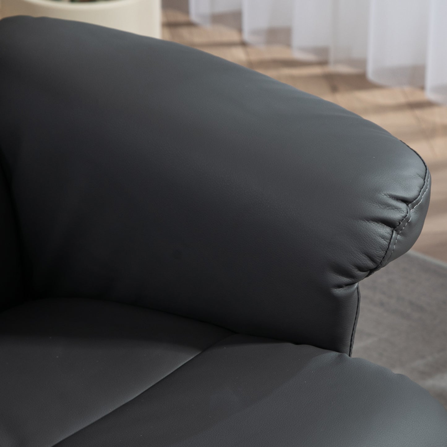 HOMCOM Relaxsessel mit Hocker, 145° neigbare Rückenlehne, 360° drehbar, كونستليدر, دونكلجراو