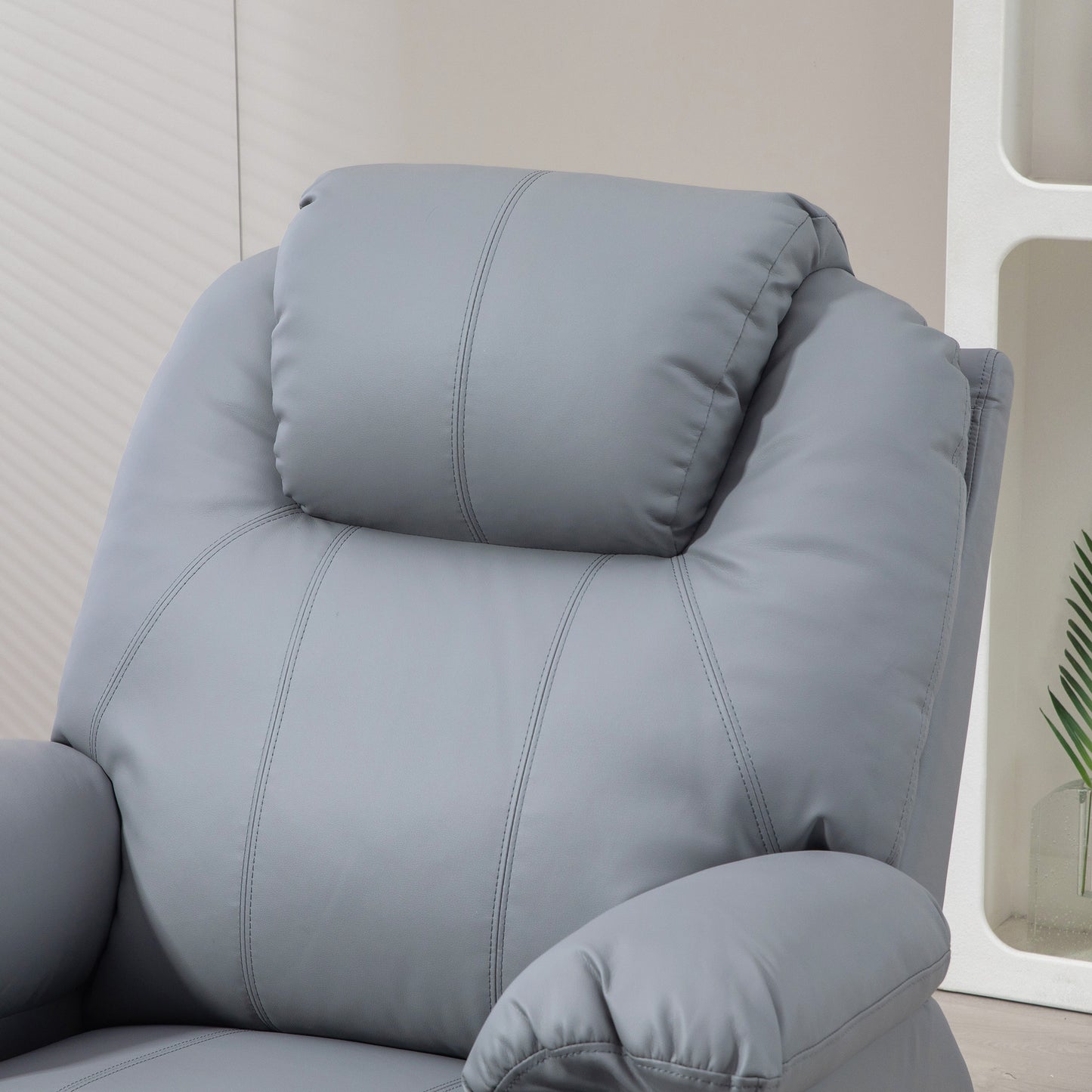 HOMCOM Massagesessel Aufstehhilfe Seniorensessel, 8 Massagemodi, neigbare Rückenlehne, 88c m x 99 cm x 106 cm,Grau