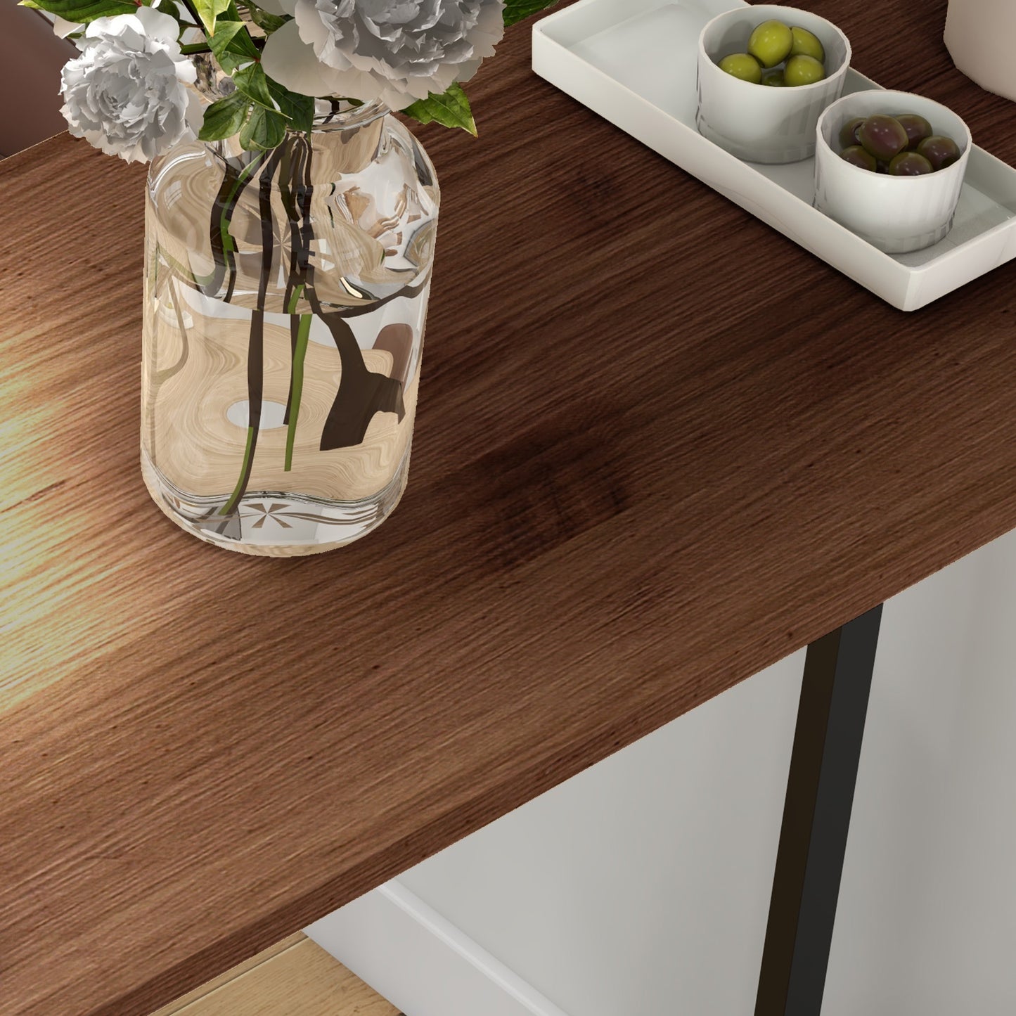 HOMCOM Bartisch Stehtisch Küchentresen, Industriedesign, 3 Regale, 120 x 40 x 105 cm; Schwarz + Braun