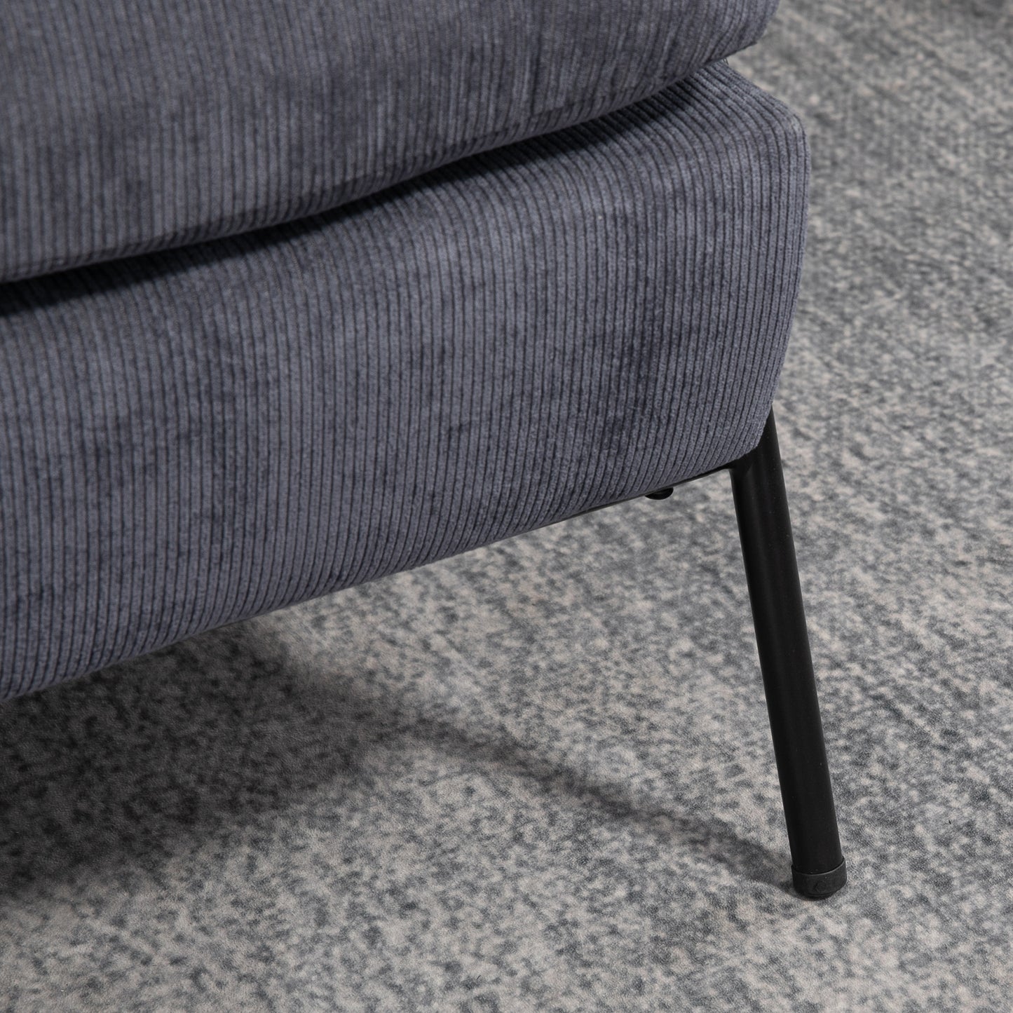 HOMCOM Sessel mit Ottomane, inkl. Kissen, 68 cm x 91,5 cm x 88 cm, Grau