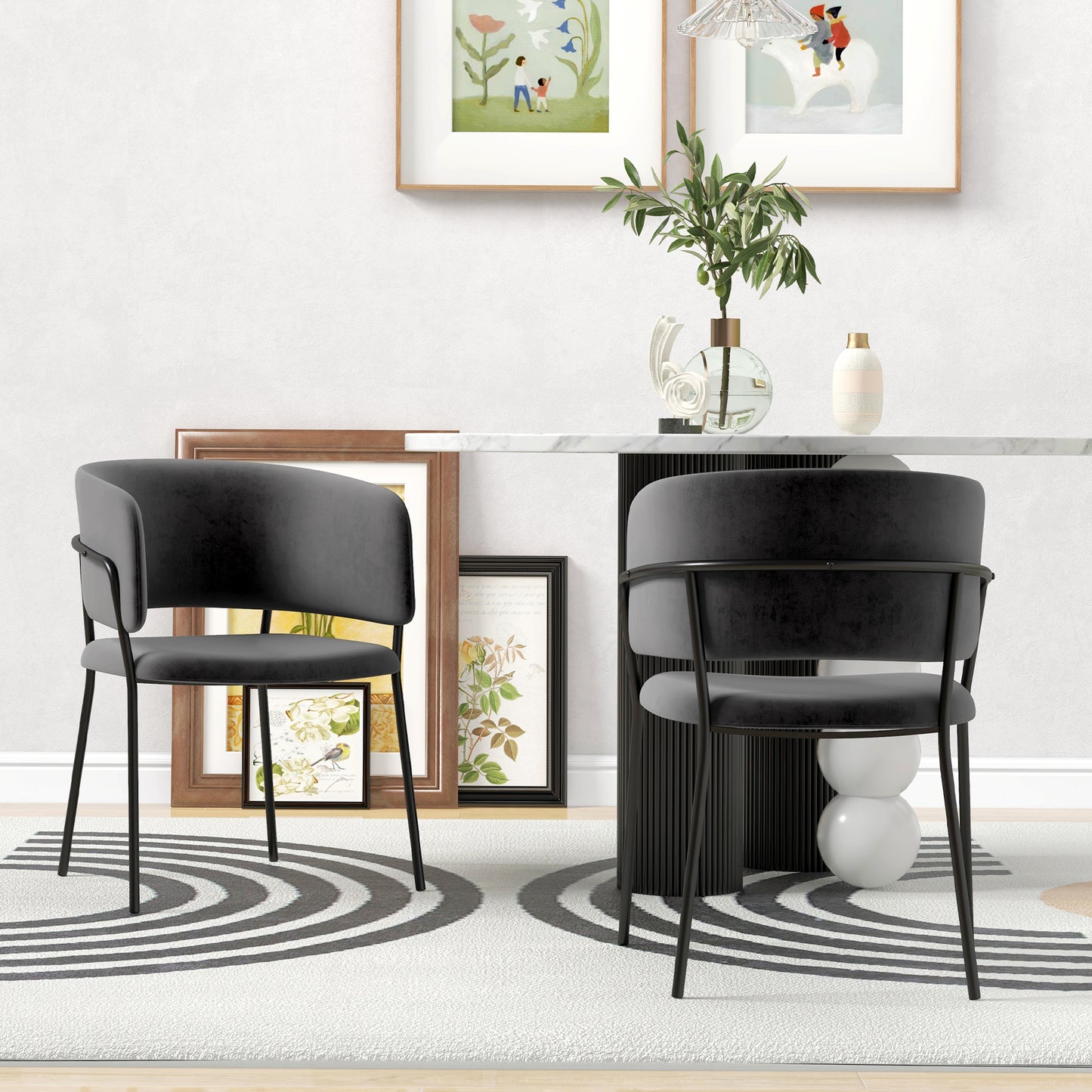 HOMCOM Polsterstuhl, modern und komfortabel, 57x53x73cm, Grau