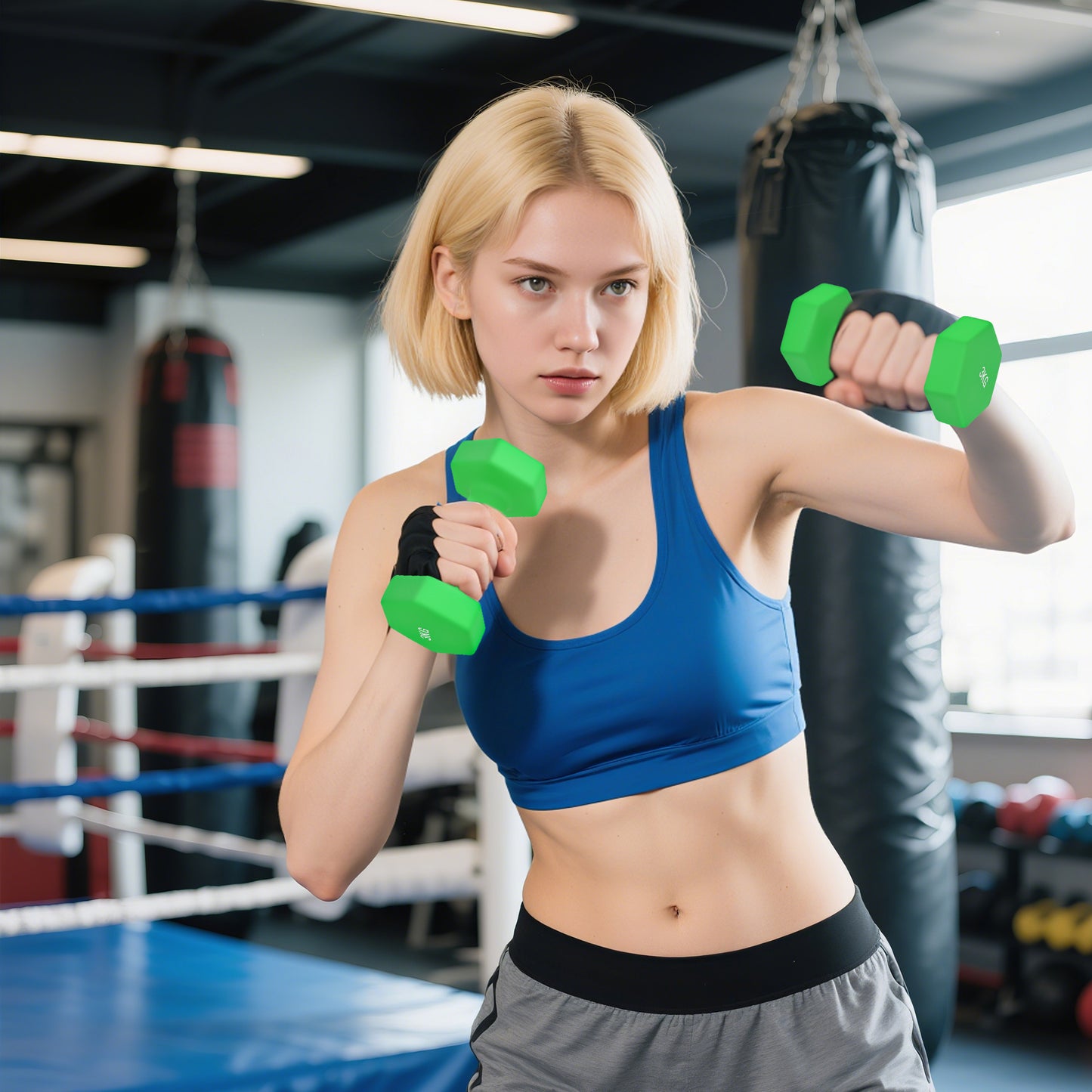 SPORTNOW Hantelset mit Aufbewahrungsgestell, Set mit 6 Hanteln für Fitness-Training, 2 x 1kg, 2 x 3kg, 2 x 5kg