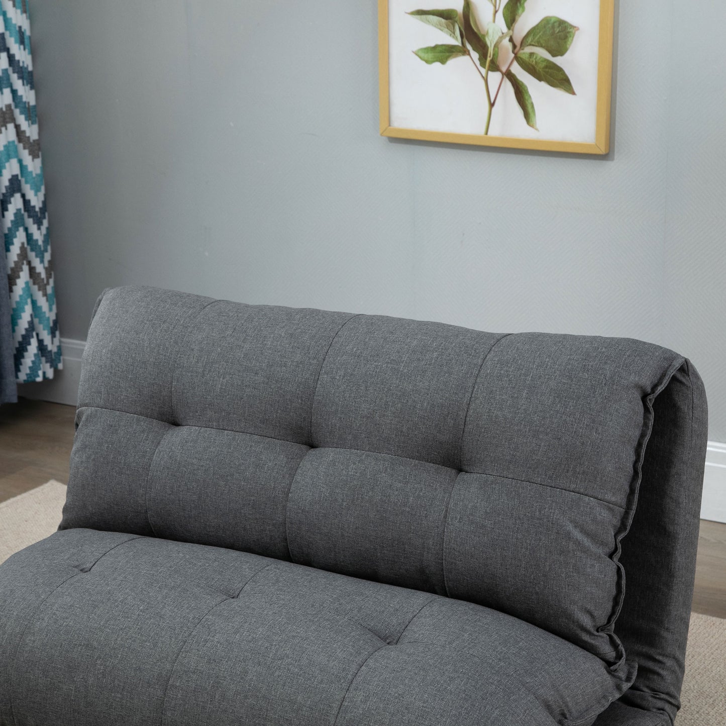 HOMCOM Tiefer Relaxsessel, 13 Positionen, Leinenoptik, Metallstruktur, 100 x 71 x 54 cm, Grau