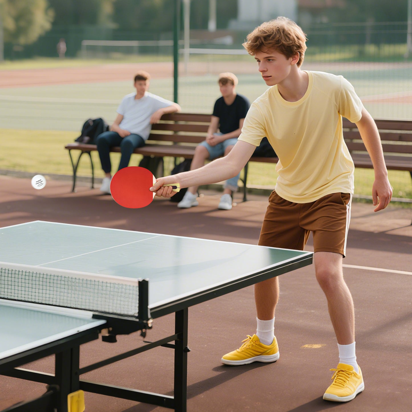 SPORTNOW Tischtennisschläger Tischtennis Set mit 4 Tischtennisschlägern, 8 Tischtennisbällen Tragetasche Für Drinnen & Draußen