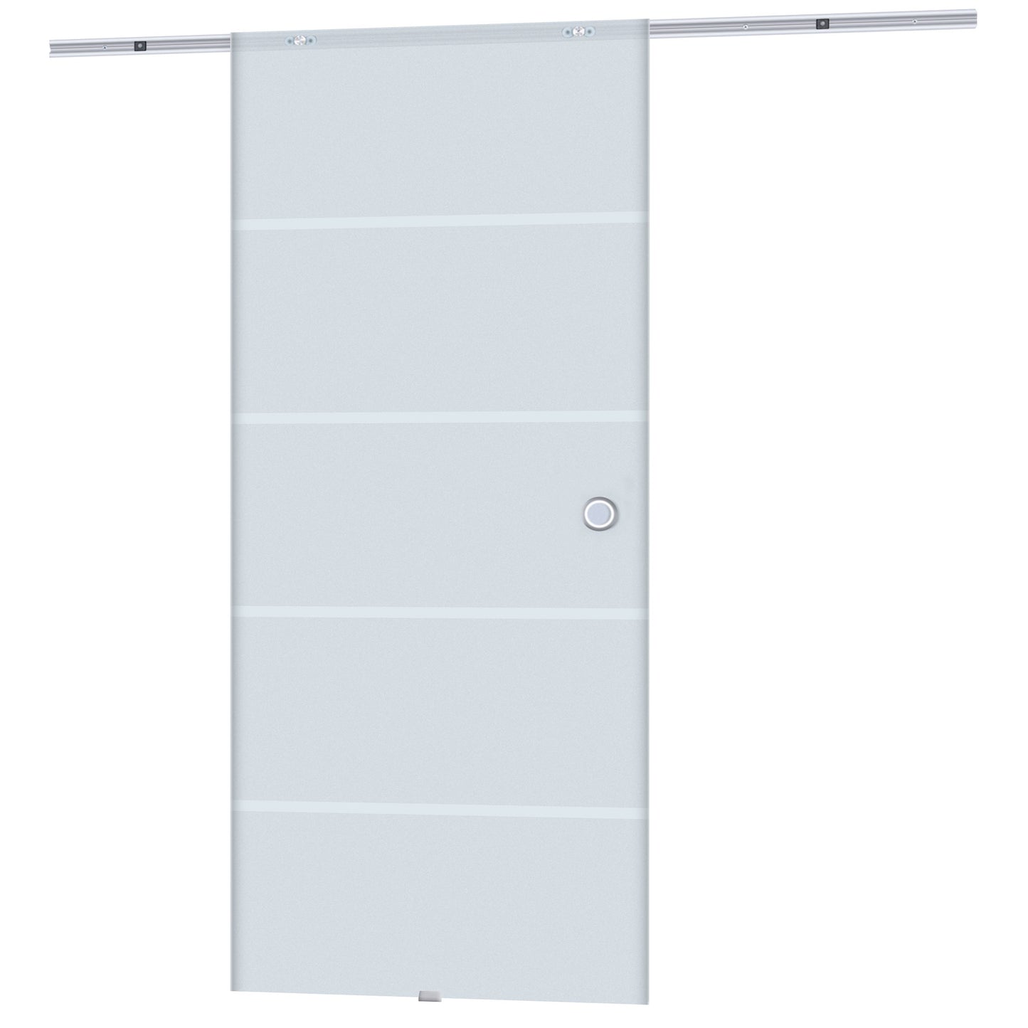 HOMCOM Glasschiebetür Schiebetür Glastür Zimmertür teilsatiniert 900 x 2050 mm
