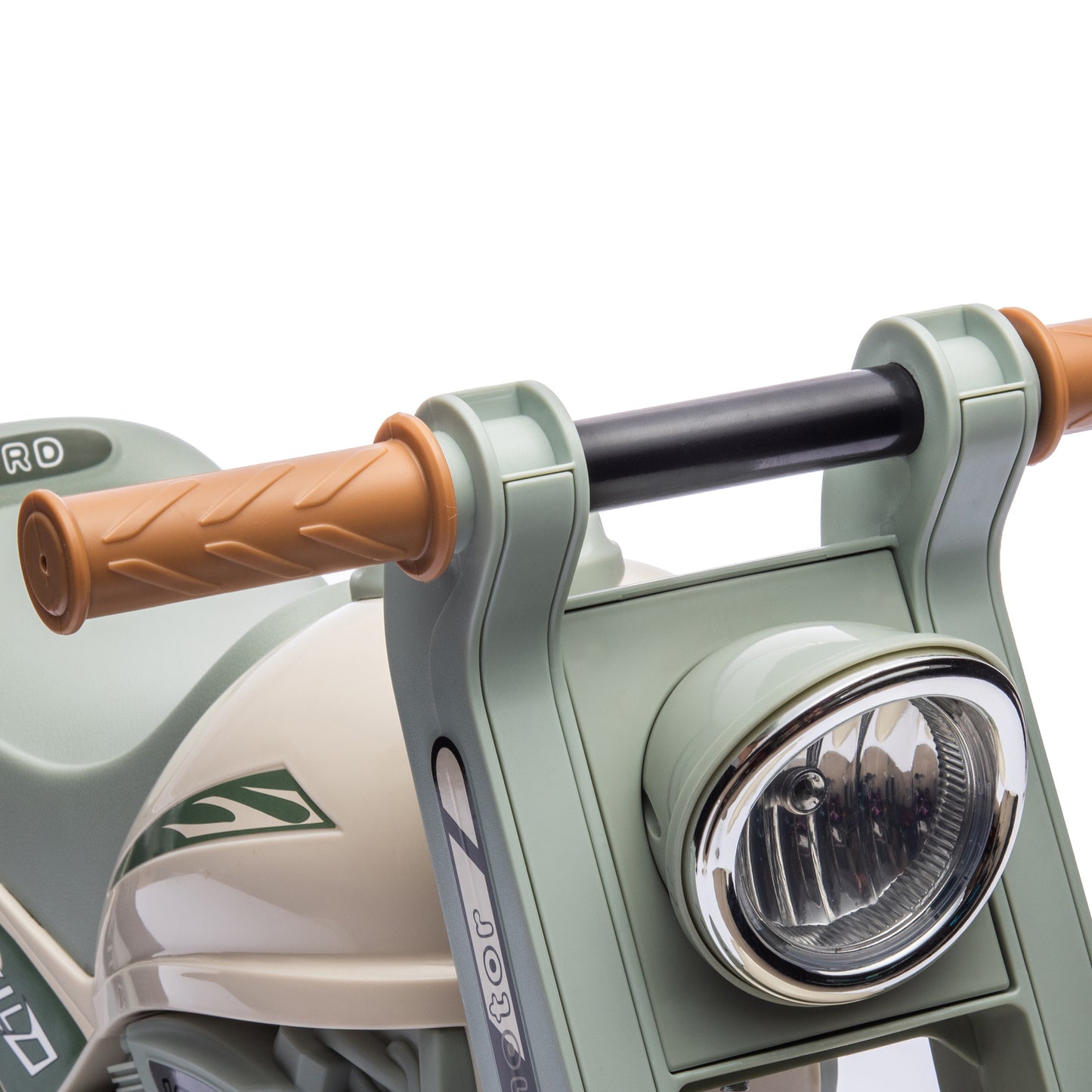 AIYAPLAY Rutschauto, Motorrad-Design, Musik und Seifenblasen, für 2-5 Jahre, Cremeweiß