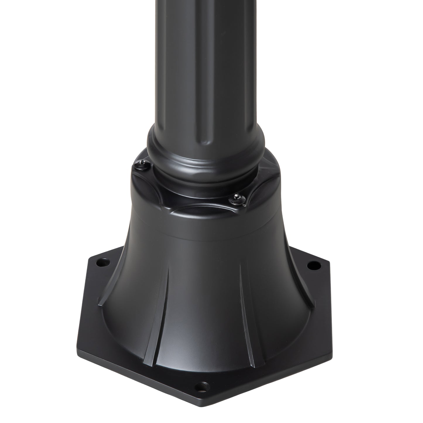 Outsunny Solar Gartenlaterne Laterne Gartenleuchte Wegleuchte mit 19 LED 130 Lumen 3000K Aluminium gehärtetes Glas Schwarz 22 x 22 x 194 cm