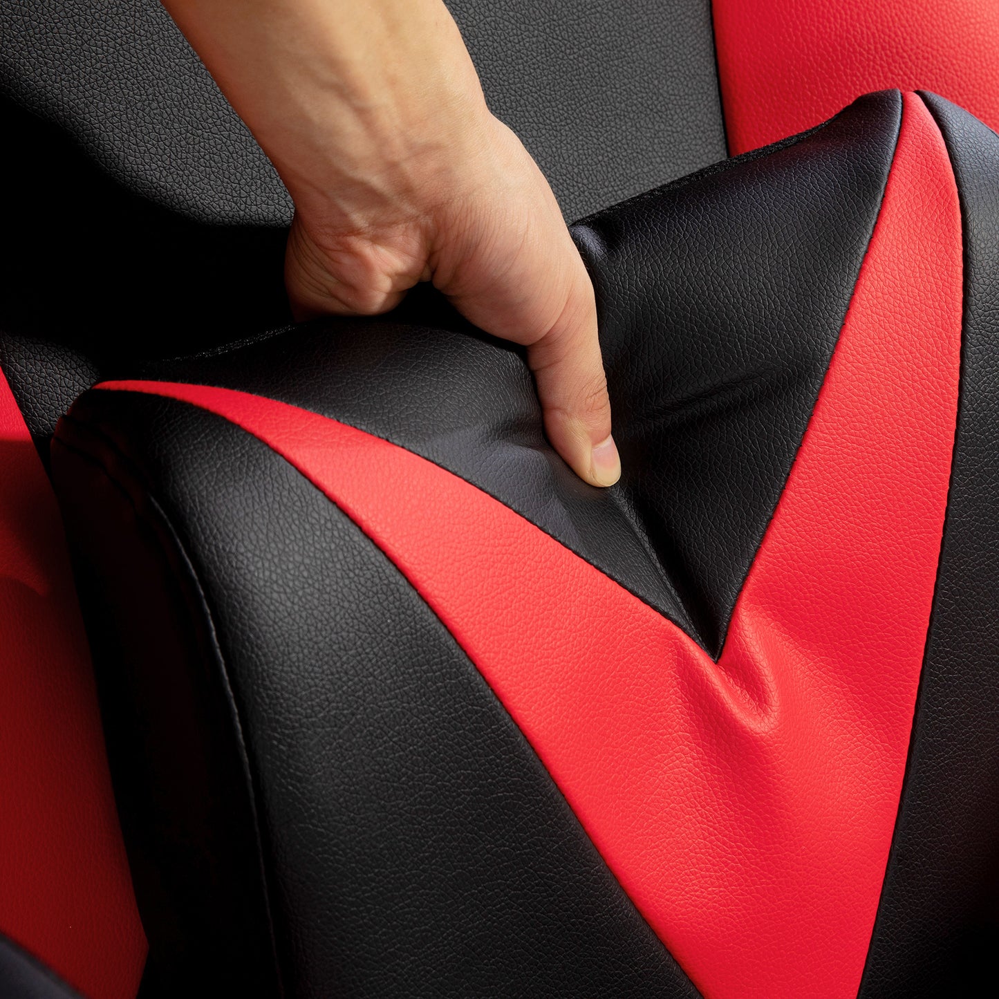 Vinsetto Gaming-Stuhl mit Schaukelfunktion, Drehstuhl, höhenverstellbar, gepolsterter Sitz, Metall, 67 x 71 x 112 cm, Rot