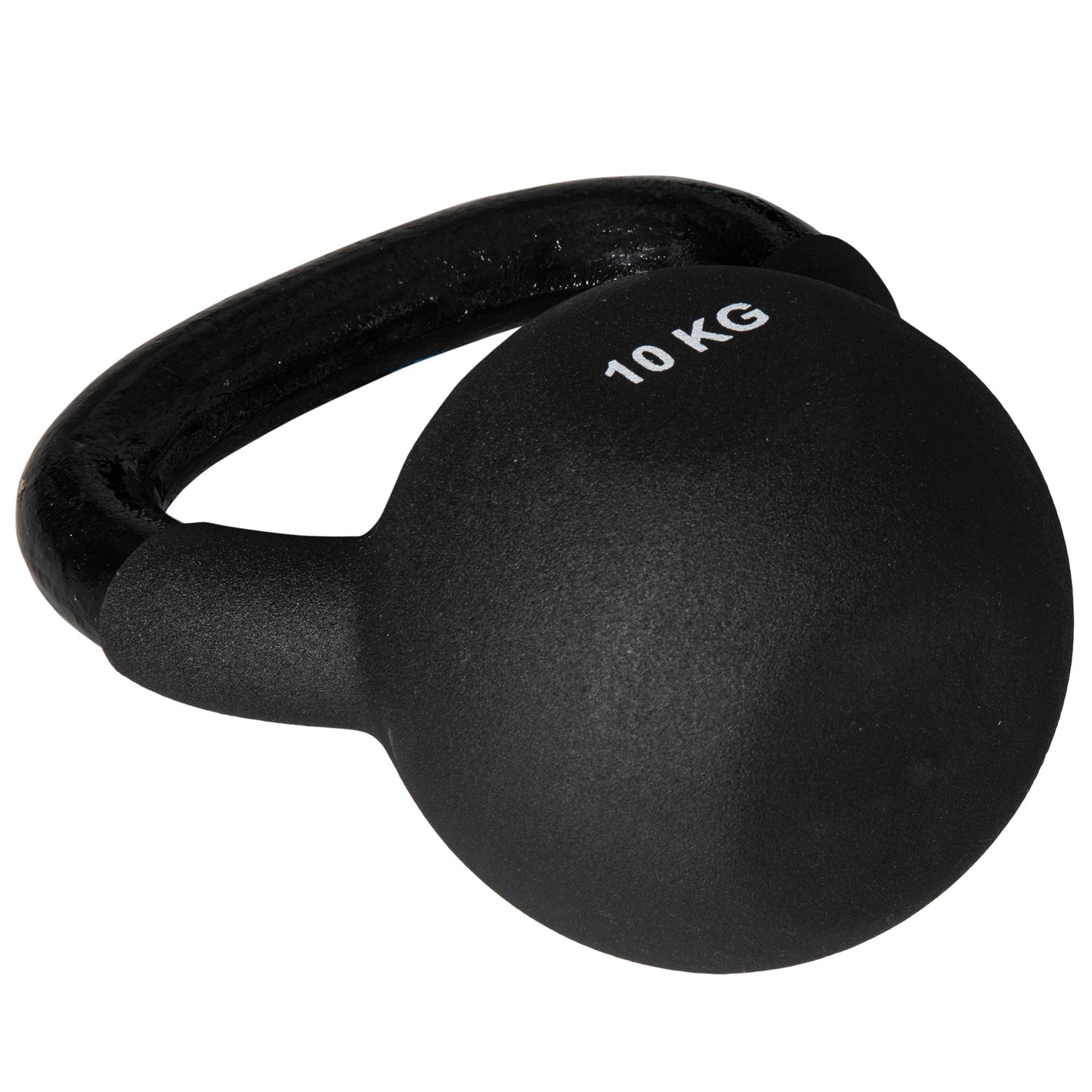 HOMCOM Kettlebell, Kugelhantel, 10 kg, mit Kunststoffummantelung, Stahl, schwarz 19 x 12 x 22cm