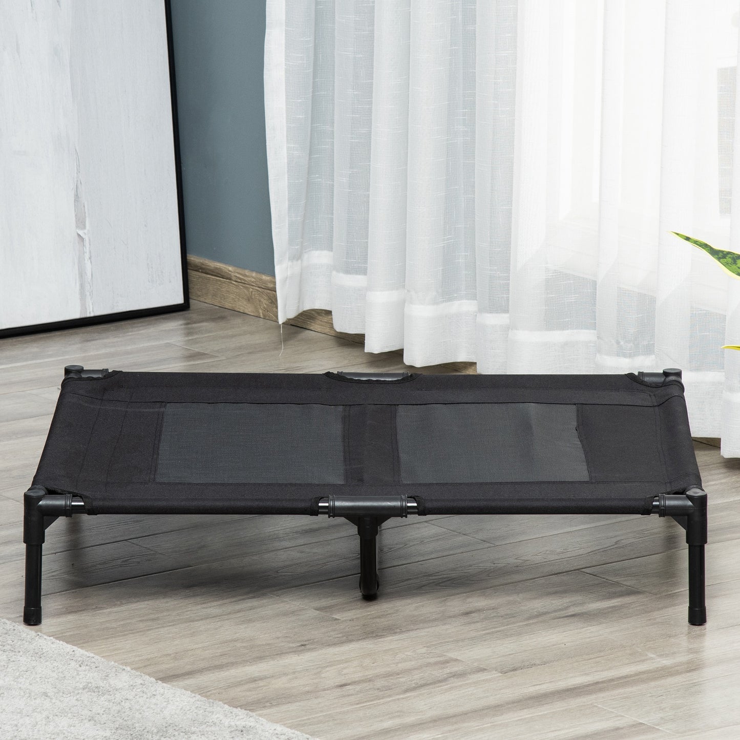 PawHut Hundebett, Outdoor-Hundebett, klappbar, atmungsaktiv, Schwarz