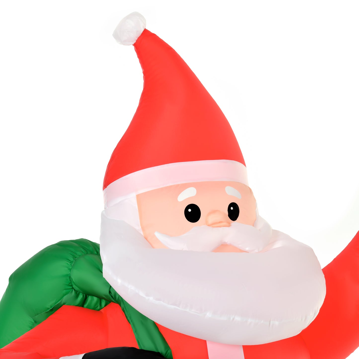 HOMCOM Weihnachtsmann، بعرض 2,40 مترًا، مزود بإضاءة LED، وإضاءة ذاتية للحديقة