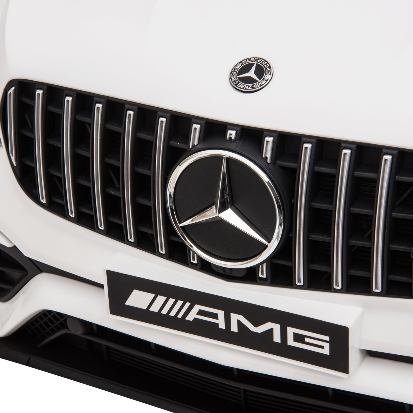 HOMCOM Kinderfahrzeug 12V Mercedes-Benz AMG GLC63S COUPE lizenzierter Elektroauto mit Fernbedienung Sicherheitsgurt 2 x 35W Motoren MP337-60 Monate Weiß 115 x 70 x 55 cm