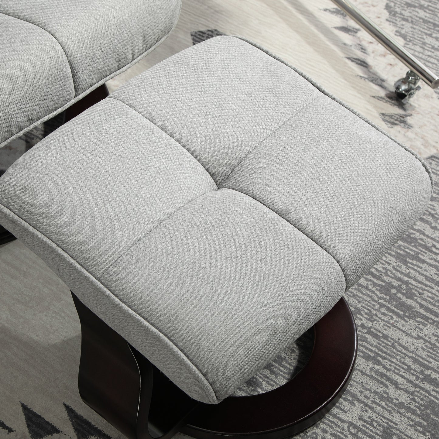 HOMCOM Relaxsessel mit Hocker, drehbar, Wippfunktion, verstellbare Rückenlehne, bis 150 كجم, غراو