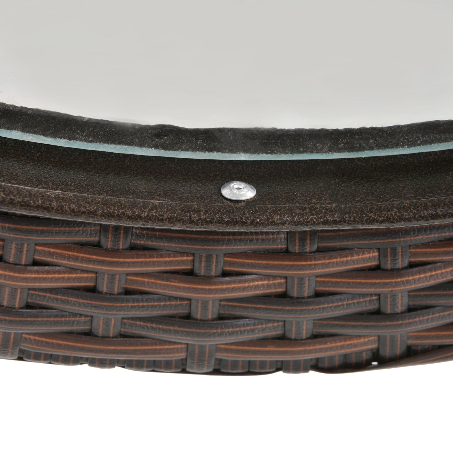 Outsunny Gartentisch, klappbar, Hartglastischplatte, Stahlrahmen, Rattan-Dekor, braun, 68 x 68 x 73 cm