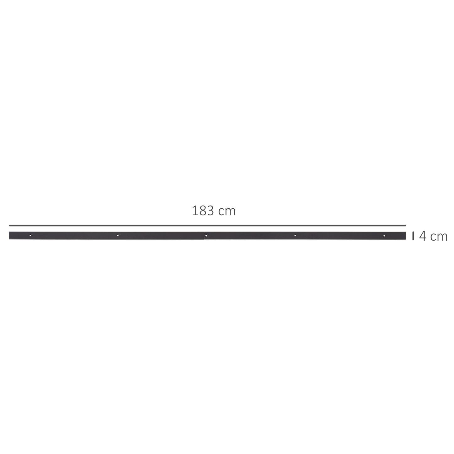 HOMCOM Gleitschienen-Bausatz für Schiebetür, inkl. Schienen, Rollen, Bodenstopper, 183 cm, bis 100 kg belastbar, Dunkelbraun
