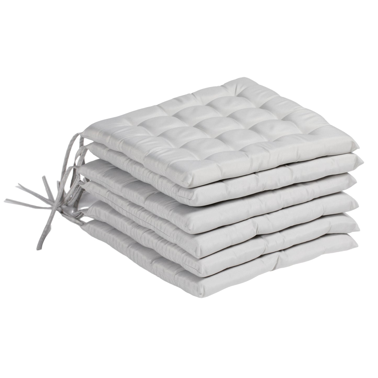 Outsunny Gartenstuhauflage Sitzpolster Gartenpolster, mit Steppung, 40 x 40 x 4 cm, Hellgrau
