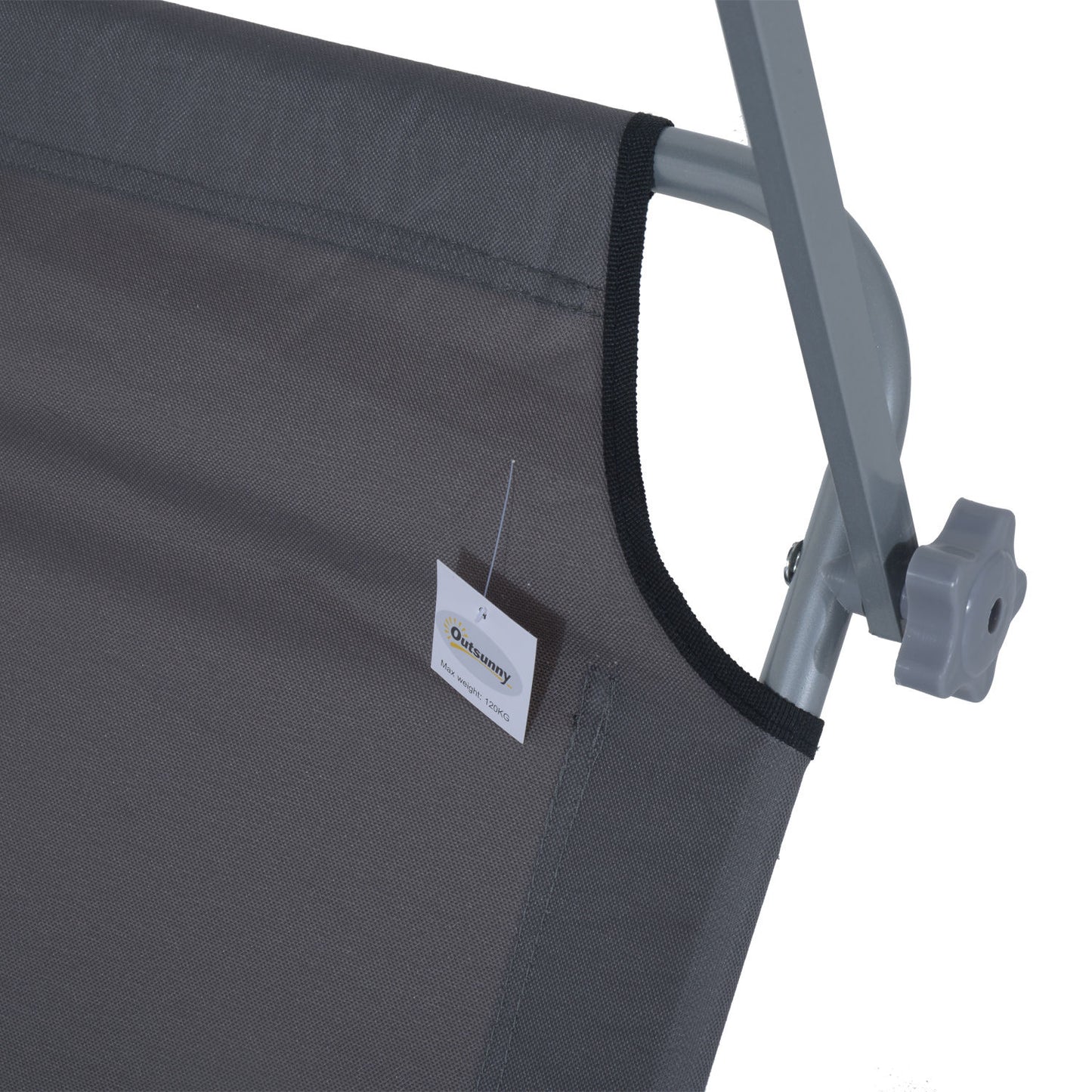 Outsunny Sonnenliege klappbar Gartenliege mit Sonnenschutz Wellnessliege mit 4-Fach verstellbare Rückenlehne Strandliege bis 120kg belastbar für Garten, Balkon und Pool geeignet, 6 Farben(Grau )