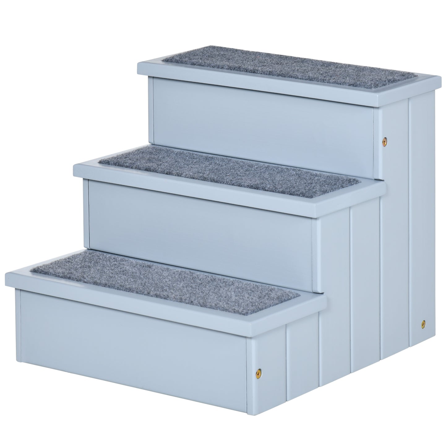 PawHut Hundetreppe 3 Stufen 38 cm Hoch Haustiertreppe für kleine bis mittelgroße Hunde Katzentreppe Hunderampe Einstiegshilfe für Bett, Sofa, Couch und Auto Grau