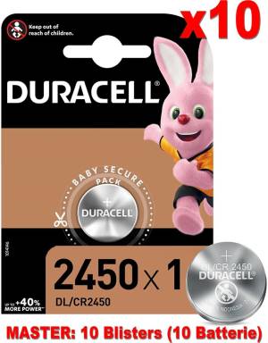 (10 Confezioni) Duracell Lithium Batterie 1pz Bottone DL/CR2450