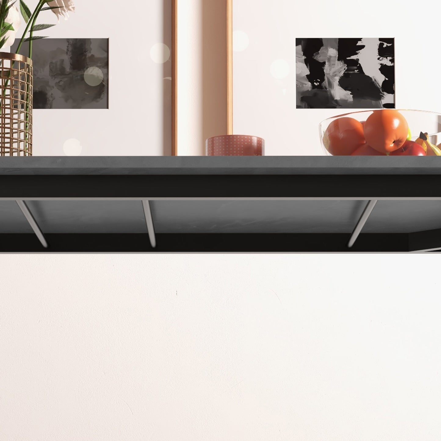 HOMCOM Esszimmertisch, Küchentisch, erweiterbar, für 6 Personen, 160x70, Dunkelgrau