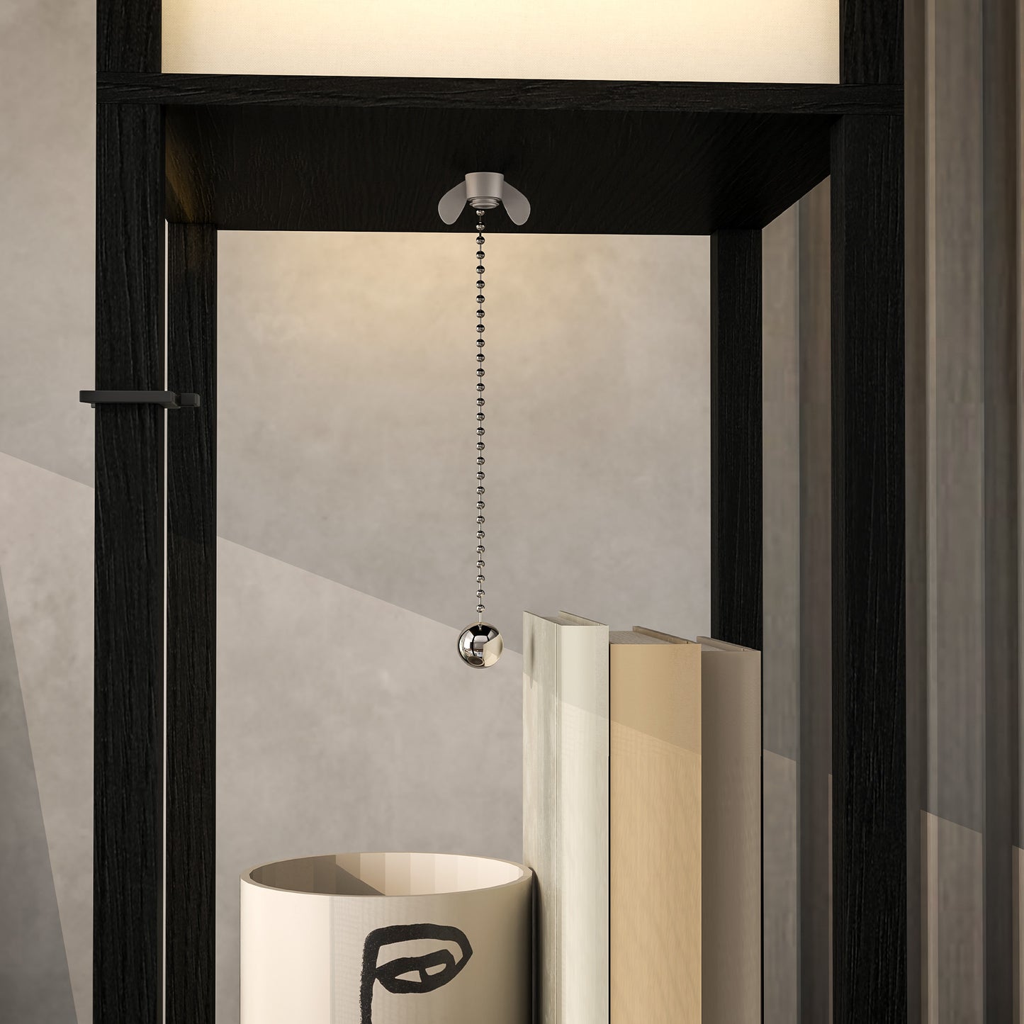 HOMCOM Stehlampe mit 3-stufigem Regal, Fußschalter, USB-Anschlüssen, MDF, Schwarz