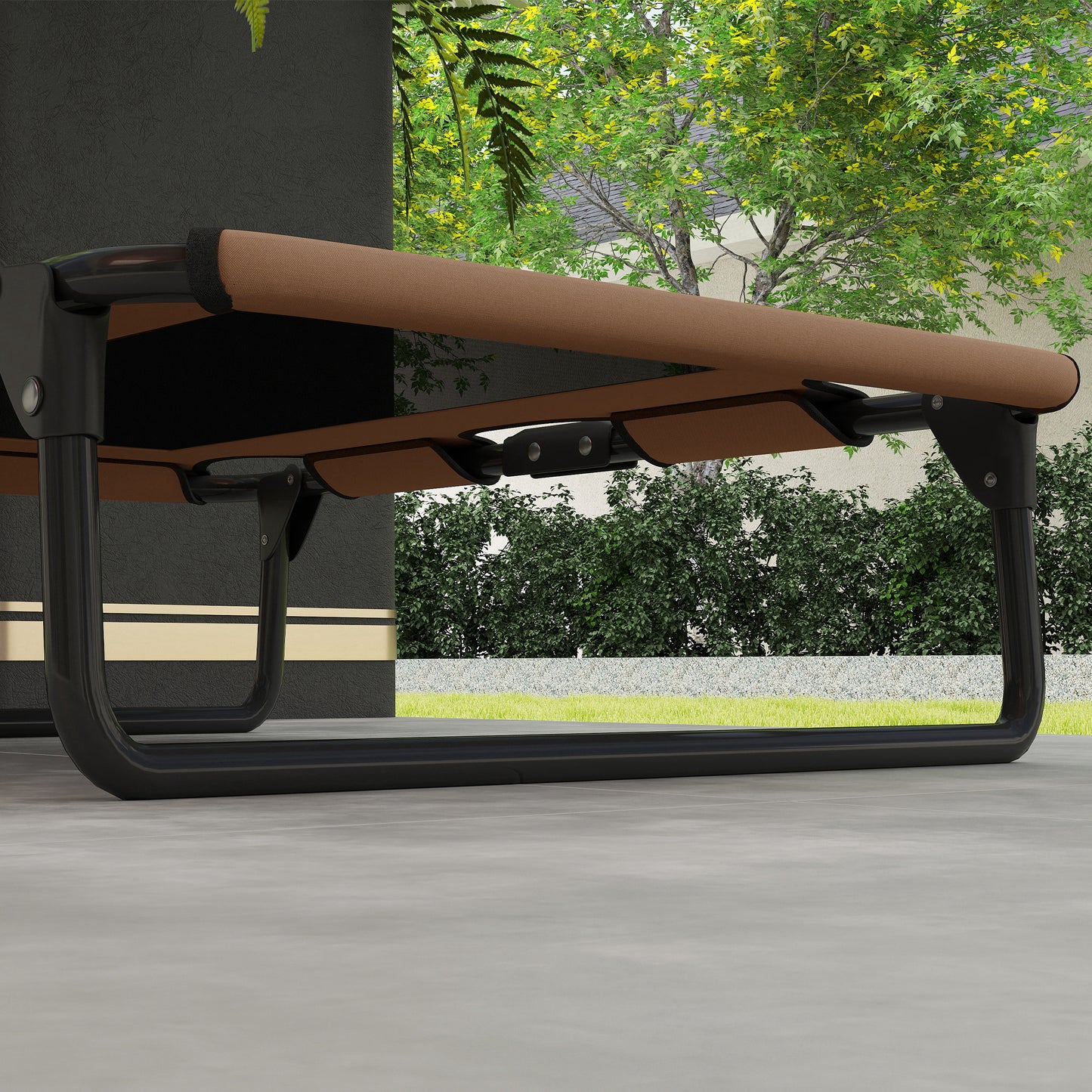 PawHut Erhöhtes Hundebett klappbar Haustierbett, Outdoor Hundeliege mit Netzdesign Kaffee Oxford 75 x 51 x 18 cm