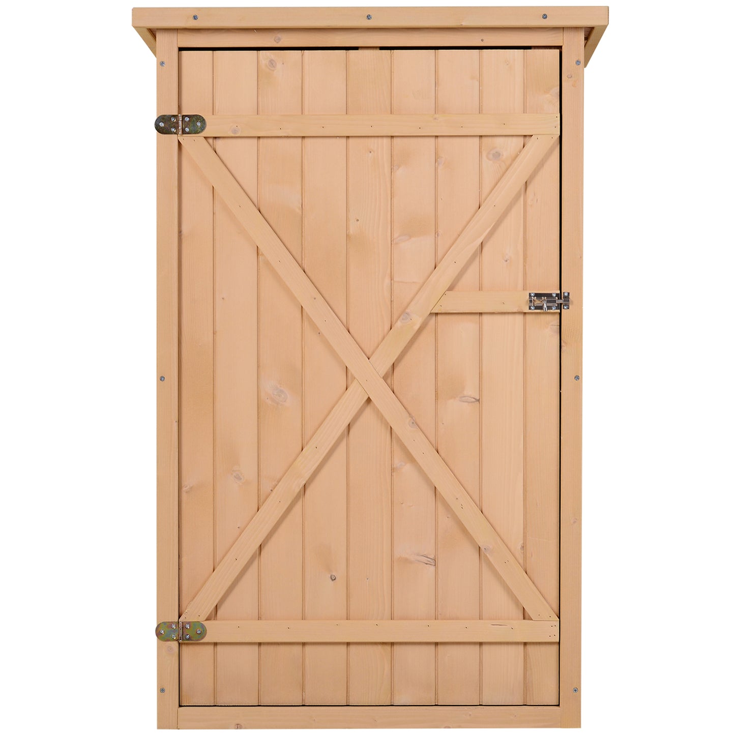 Outsunny Geräteschuppen mit Regalböden wetterbeständig 75 x 56 x 115cm Naturholz