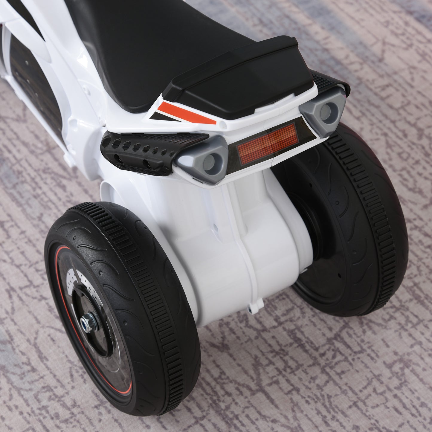 HOMCOM Laufrad, Rutscher, Kindermotorrad, 18-36 Monate, Musik/Licht, bis 20 kg, Weiß/Rot