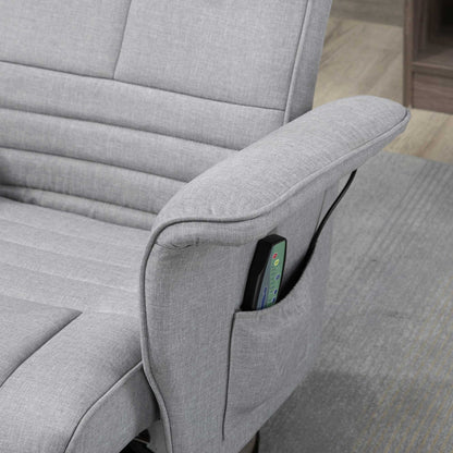 HOMCOM Massagesessel mit Hocker، neigbare Lehne، 78 × 95 × 88 سم، Hellgrau