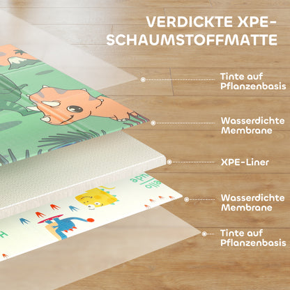 AIYAPLAY Spielmatte Baby 196 x 176 x 1,5 cm faltbar Doppelseitige Krabbelmatte Mehrfarbig